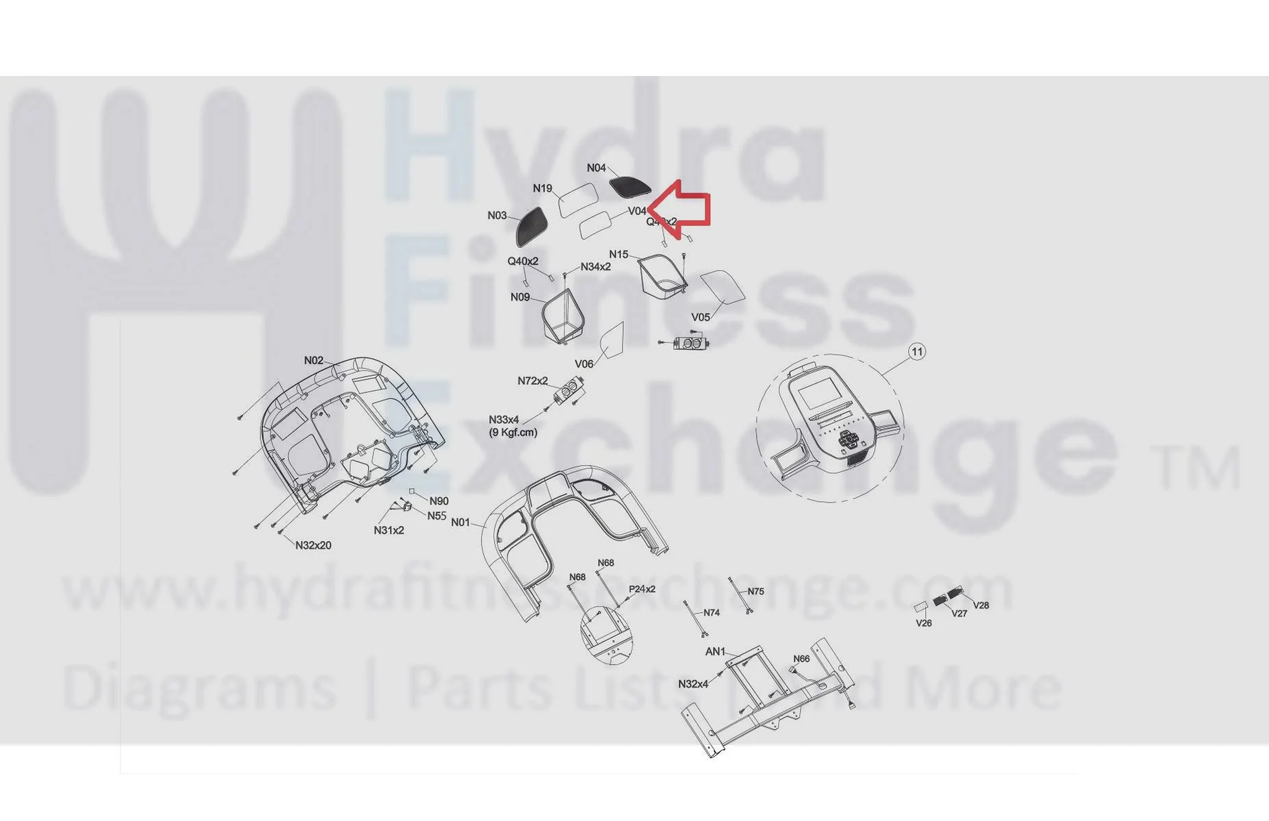 Horizon Fitness Treadmill Console Upper Pop Sticker Synthetic Paper 1000430221 - Image 3