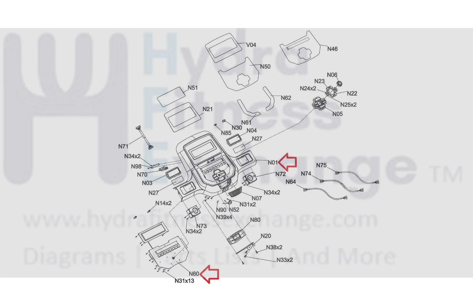 Horizon Fitness Treadmill Display Console Panel 1000453301 & 1000459414 - Image 3