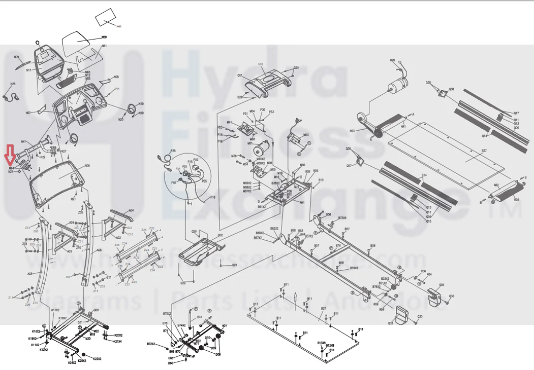 Horizon Fitness Treadmill Hand Sensor Plate Wire Harness 056532-A - Image 2