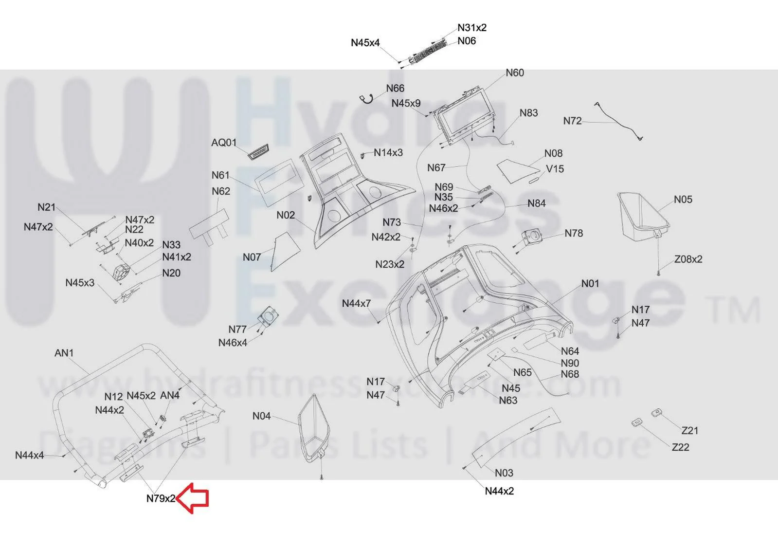 Horizon Fitness Treadmill Heart Sensor Set Semi Assembly 1000334956 - Image 2