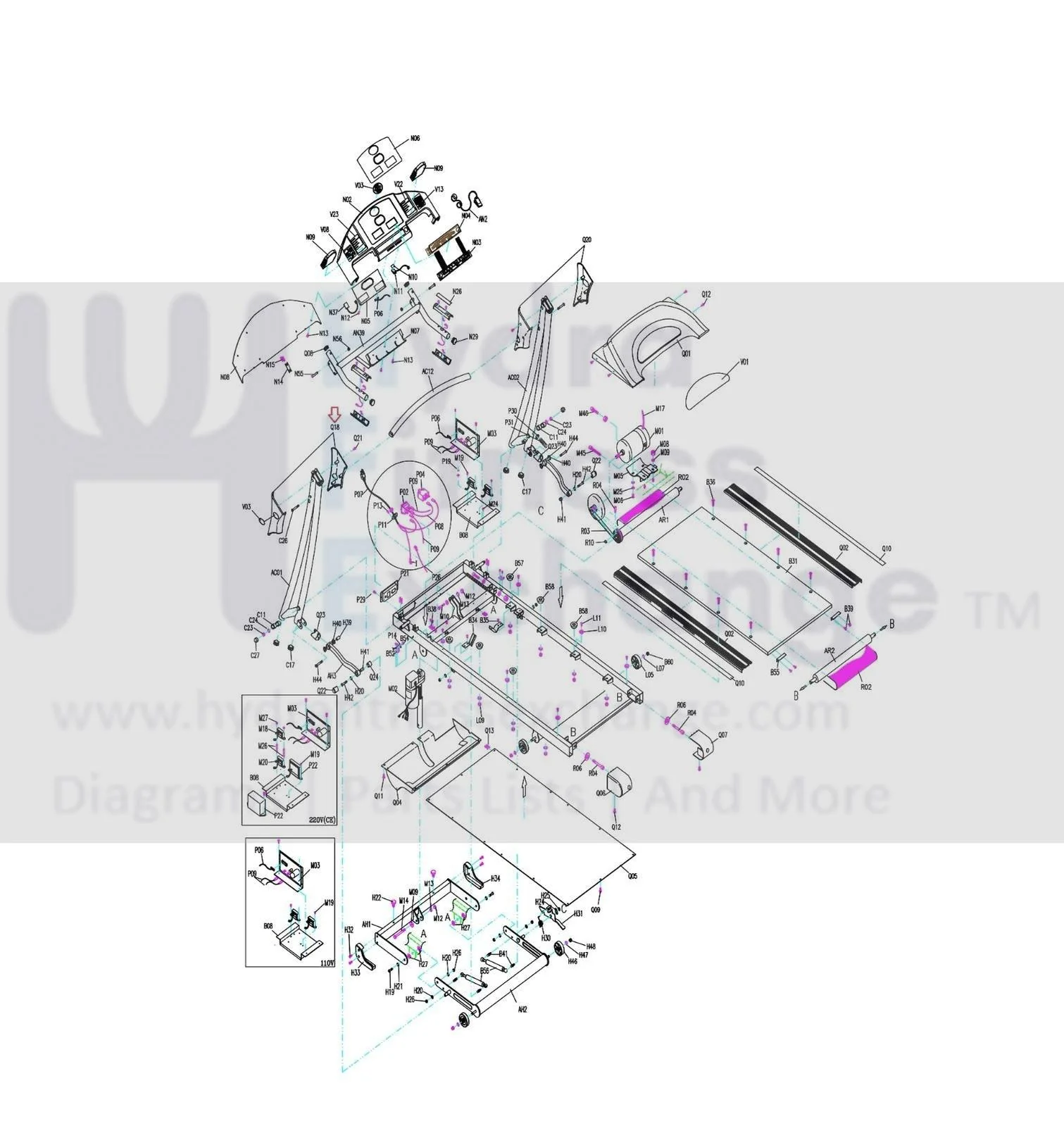 Horizon Fitness Treadmill Left Inner Cover 016554-ZL1 - Image 3