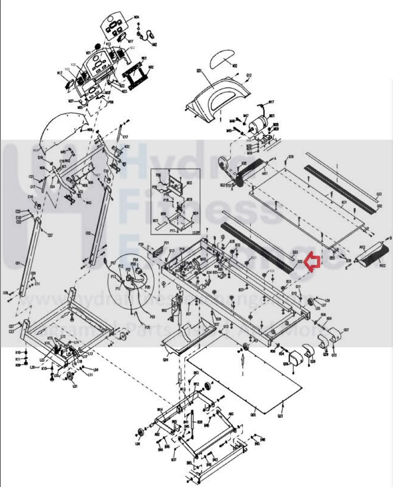 Horizon Fitness Treadmill Left or Right Side Foot Rail 016553-Z - Image 2