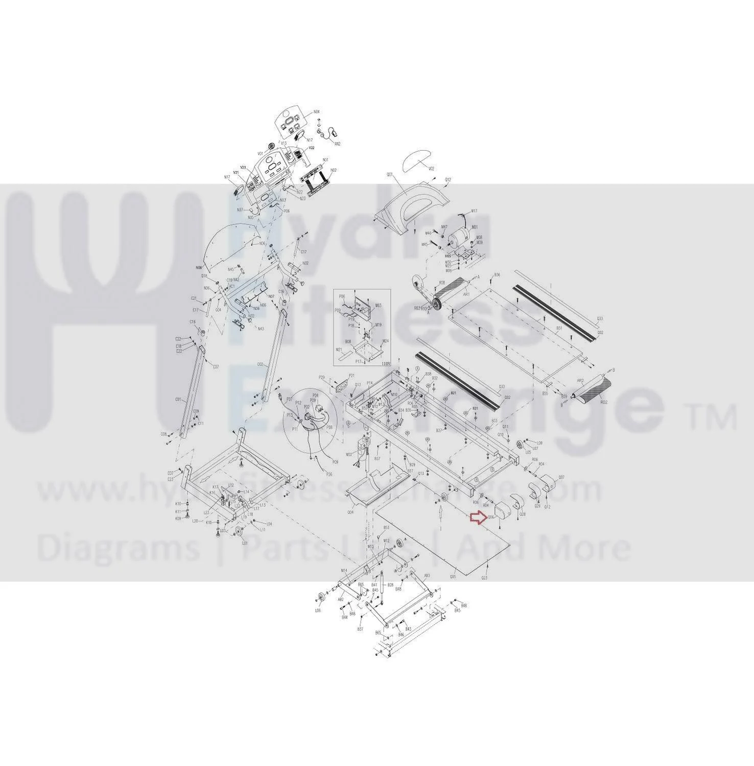 Horizon Fitness Treadmill Left Side Rail End Cap 000387-EB - Image 3