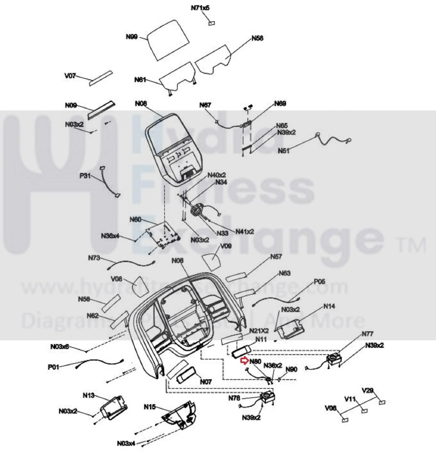 Horizon Fitness Treadmill Red Safety Switch Wire Harness 1000343073 - Image 2