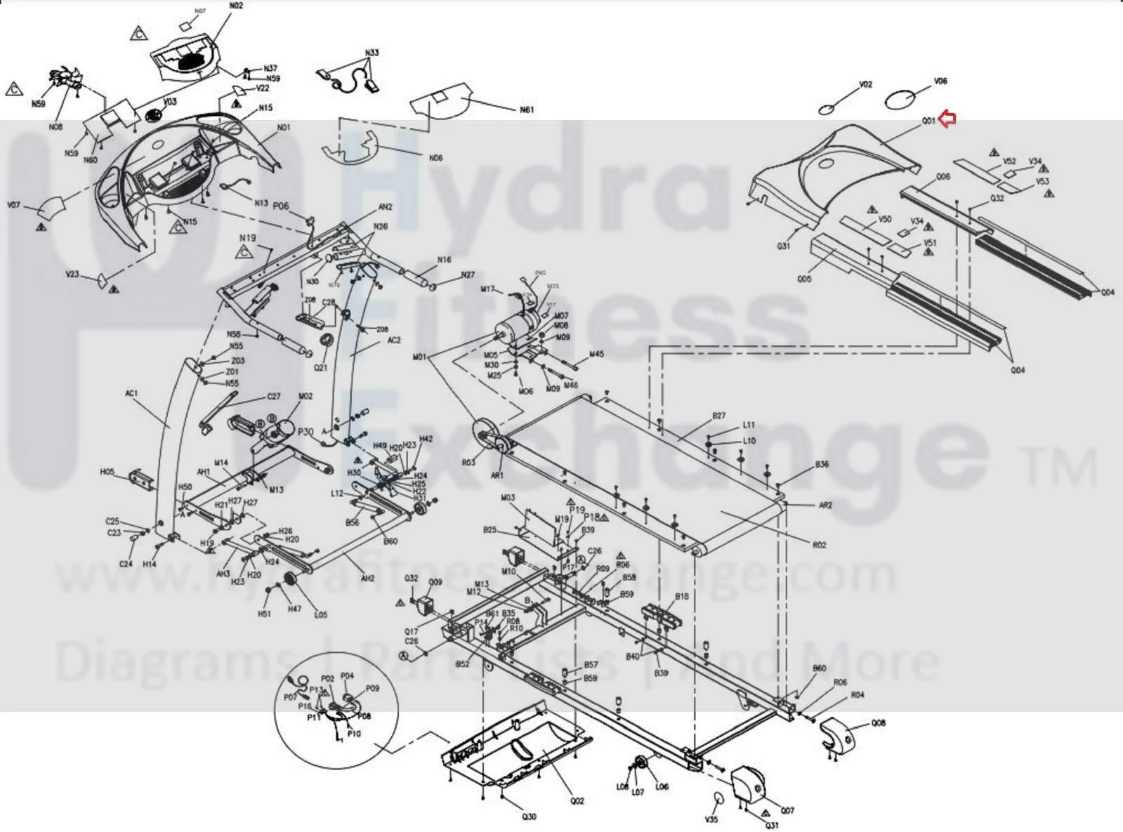 Horizon Fitness Treadmill Upper Motor Cover 000362-CA - Image 4