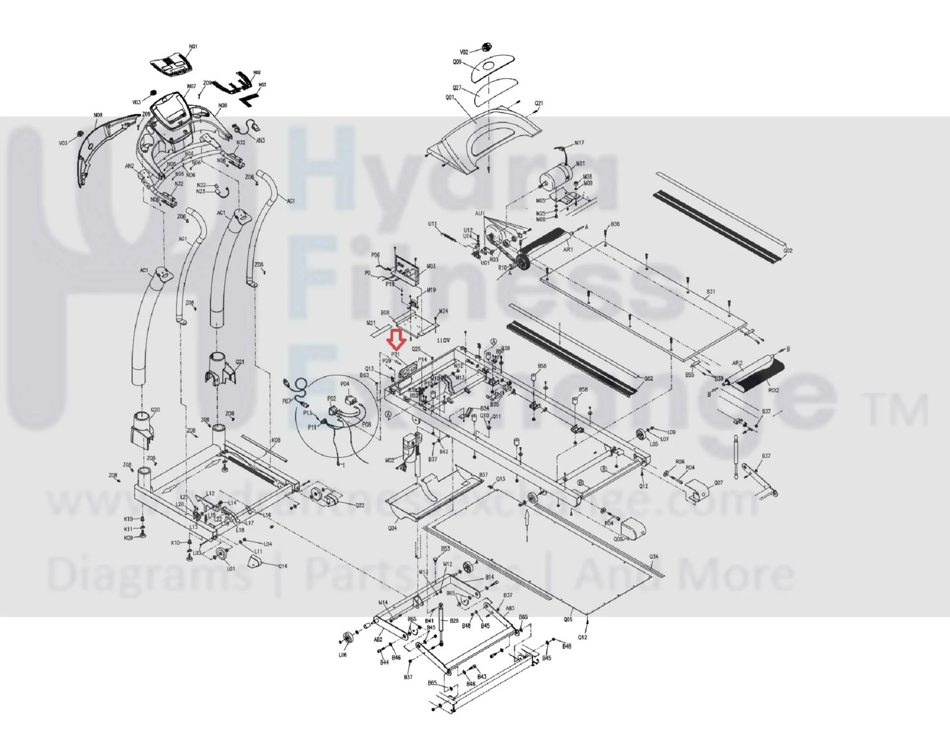 Horizon Fitness TSC5 4.0T 5.0T 5.3T TSC3 Treadmill Power Socket Fixing Plate 015045-AC - Image 3