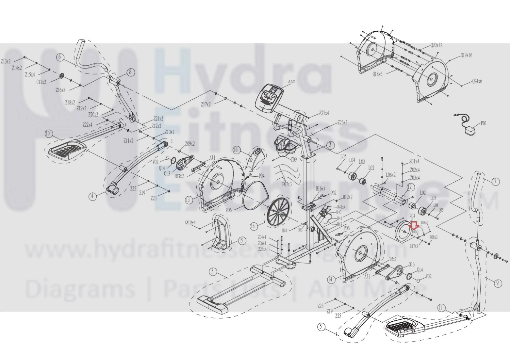 Horizon Vision Matrix Fitness Elliptical Eye Hook Bolt 1/4"-20UNCx50l" 004677-00 - Image 3