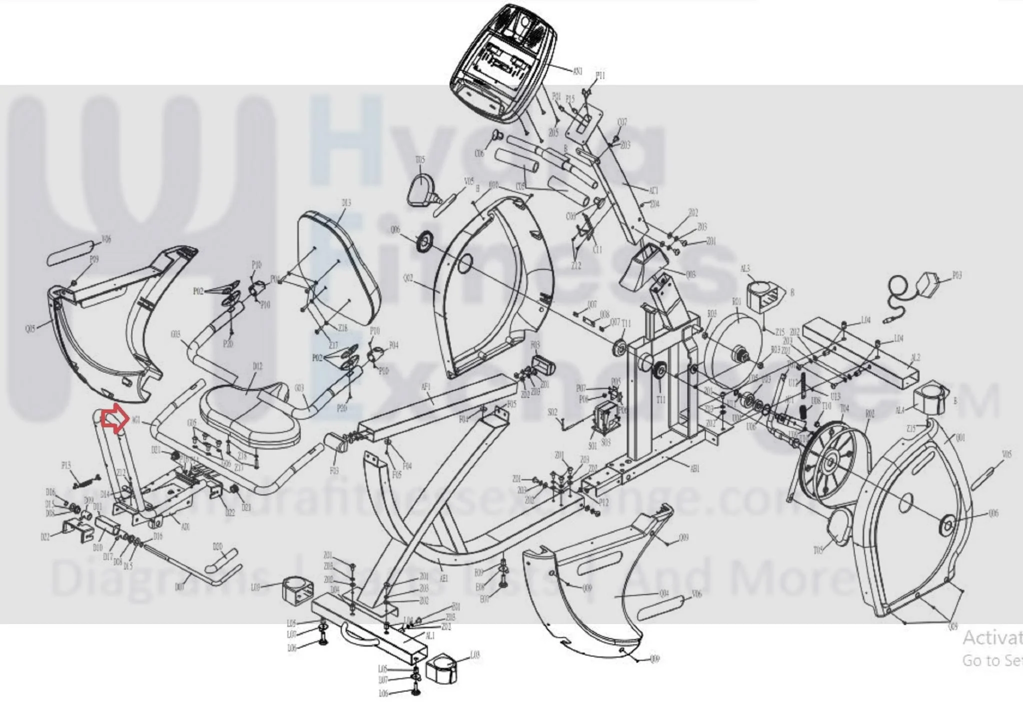 Horizon Matrix Fitness Stationary Bike Seat Handlebar Set 083790 - Image 2