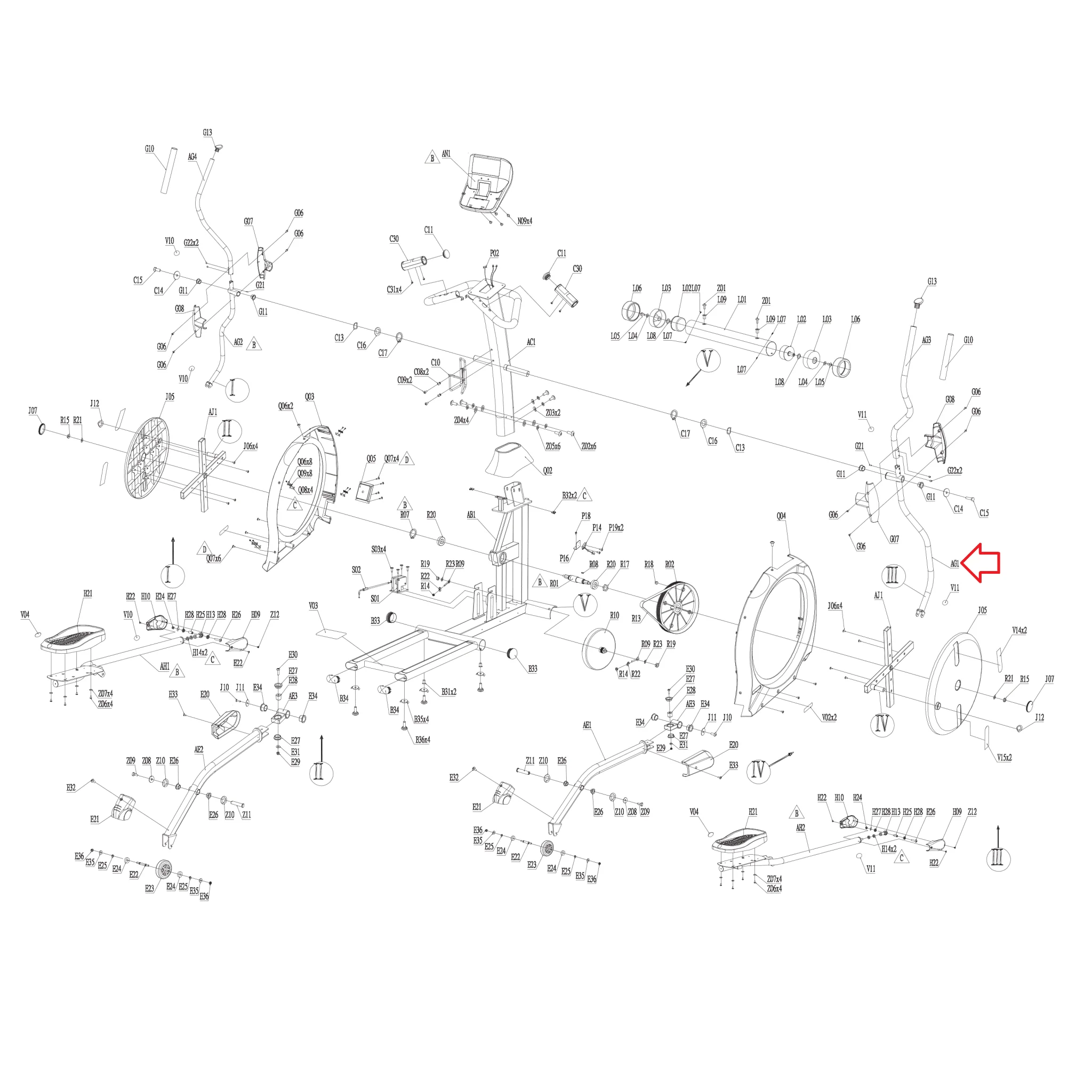 Horizon Merit Fitness EP230B EP230D EP230C EP230 E901-SM Elliptical Right Upper Body Leg 1000094009 - Image 3