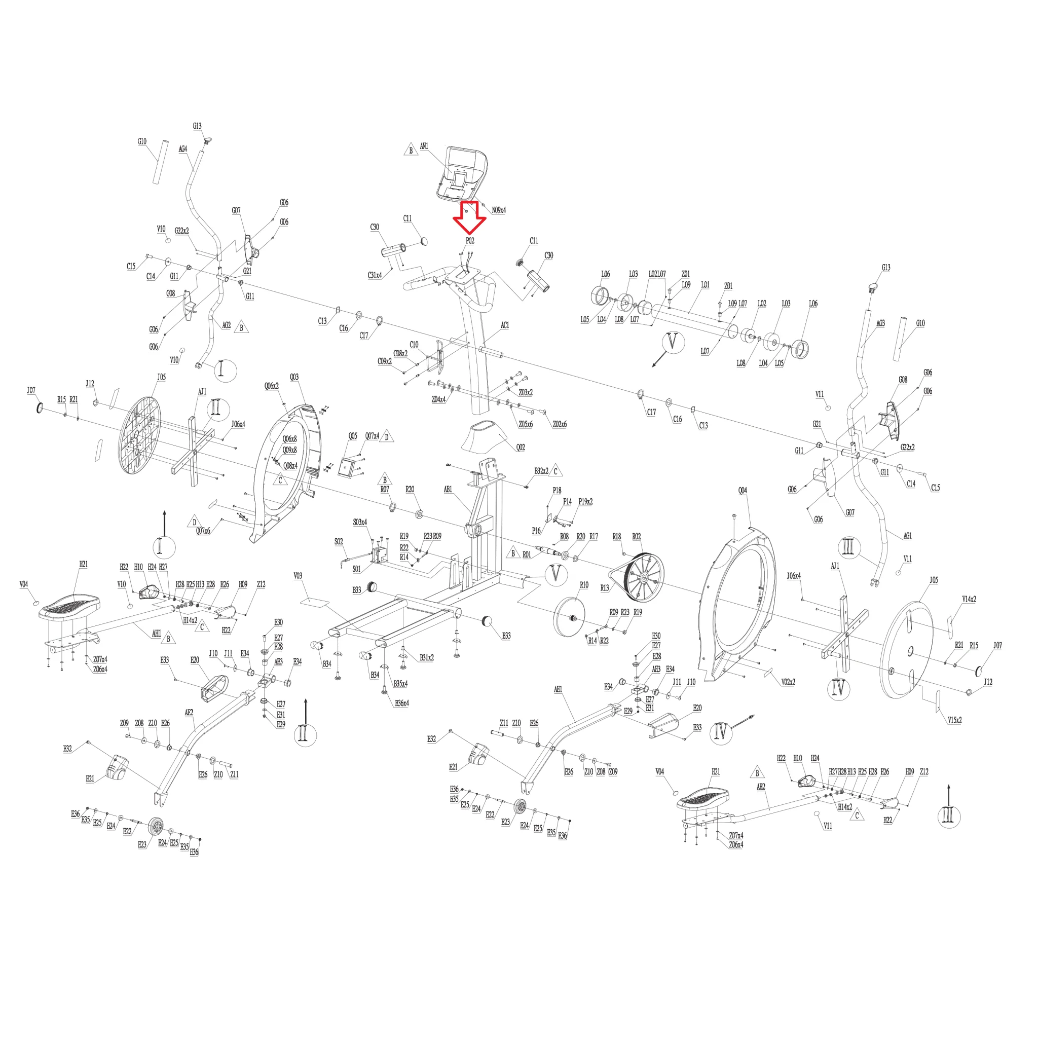 Horizon Merit Fitness EP230C EP230 EP230B EP230D E901-SM Elliptical Console Wire Harness 1000092161 - Image 3