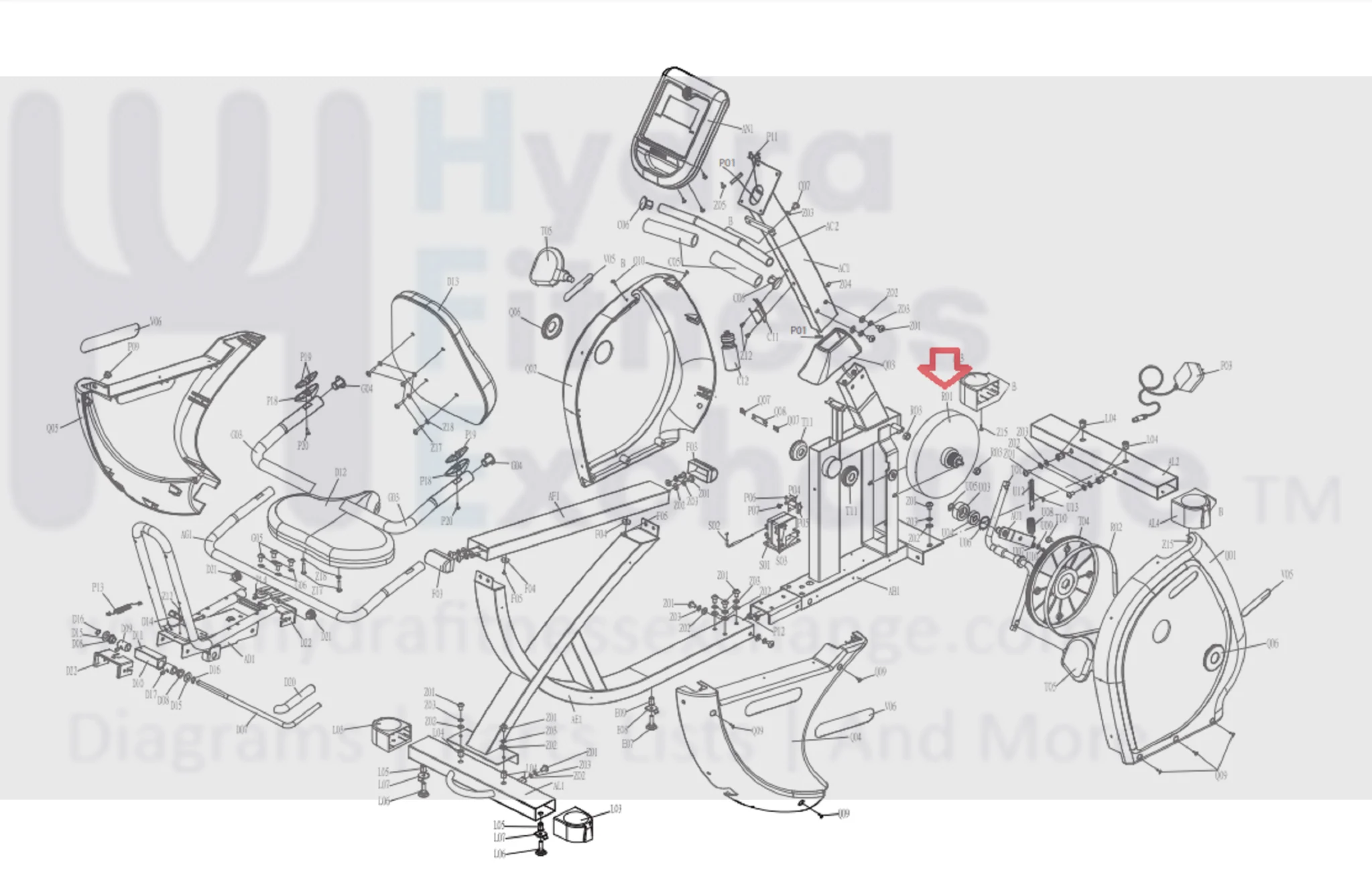 Horizon Merit Tempo Fitness Stationary Bike Crank Axle Drive Set with Flywheel 059102-BX - Image 2