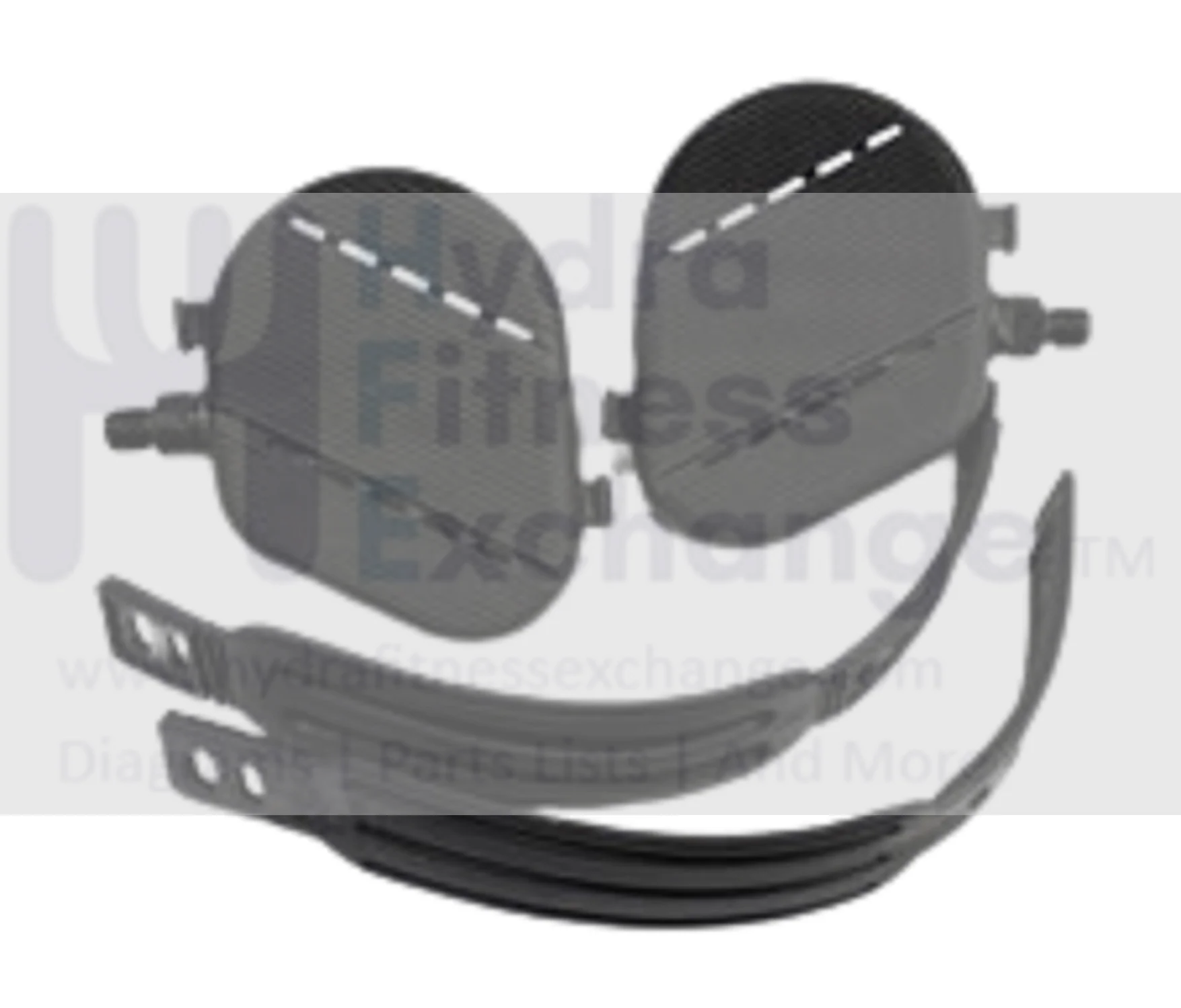 Horizon Merit Tempo Fitness Stationary Bike Foot Pedal Pair with Strap 014708-A
