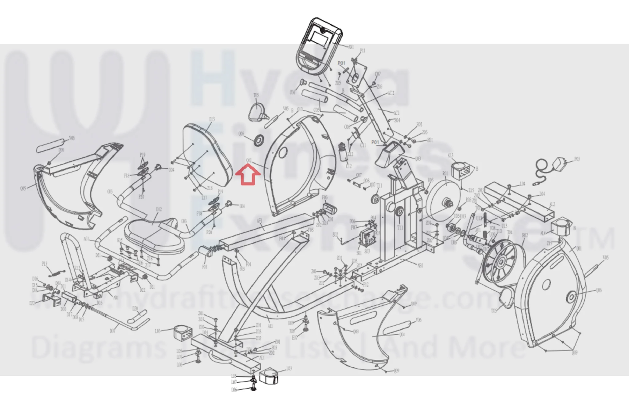 Horizon R3 - RB201 RC30 - RB121 RC40 - RB122C Stationary Bike Left Side Cover Set ABS 079859 - Image 2