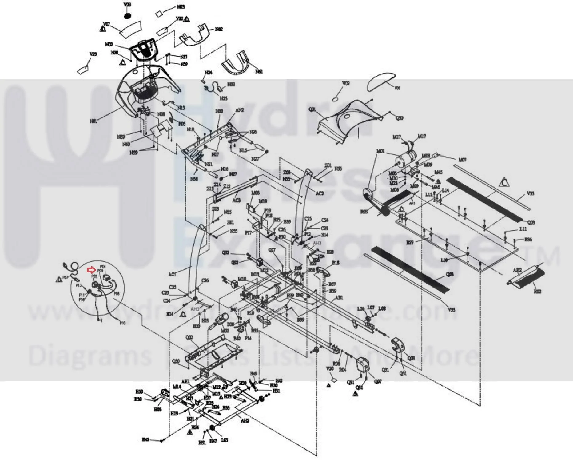 Horizon Smooth Fitness Treadmill Power Cable Control Board 002513-B - Image 3