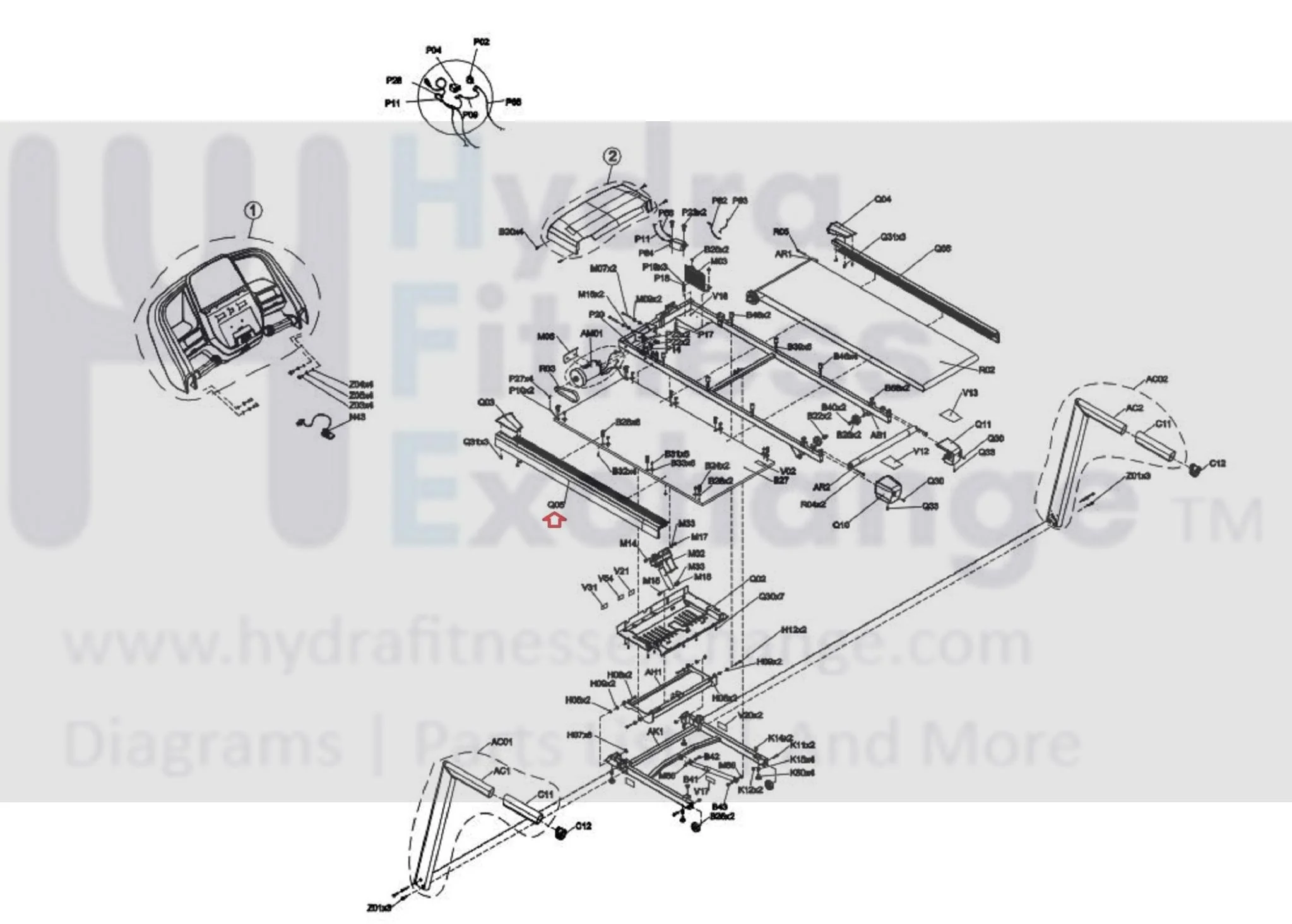 Horizon T101-07 - TM1020 Fitness Treadmill Left Side Rail Extra Work 1000461433 - Image 2