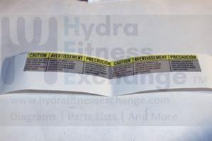 Horizon Tempo Fitness Livestrong GS1050T CT5.3 CT7.1 GS950T T101 T202 T203 LS8.0T 632T Treadmill One Warning Sticker 1000108054 - Image 2