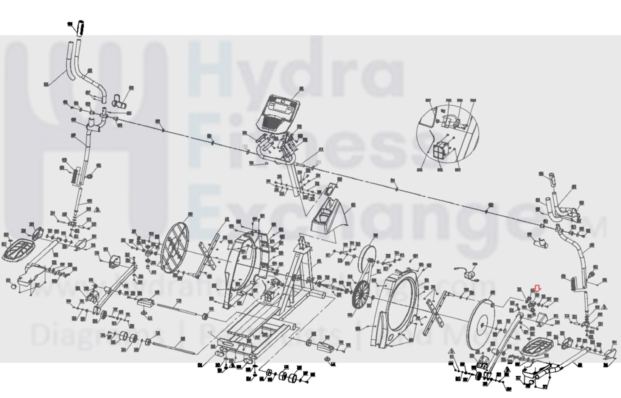 Horizon Vision Fitness CX66 EX66 X6700HRT X6750HRT X6850HRT Elliptical Pivot Tube Set 082369 - Image 2