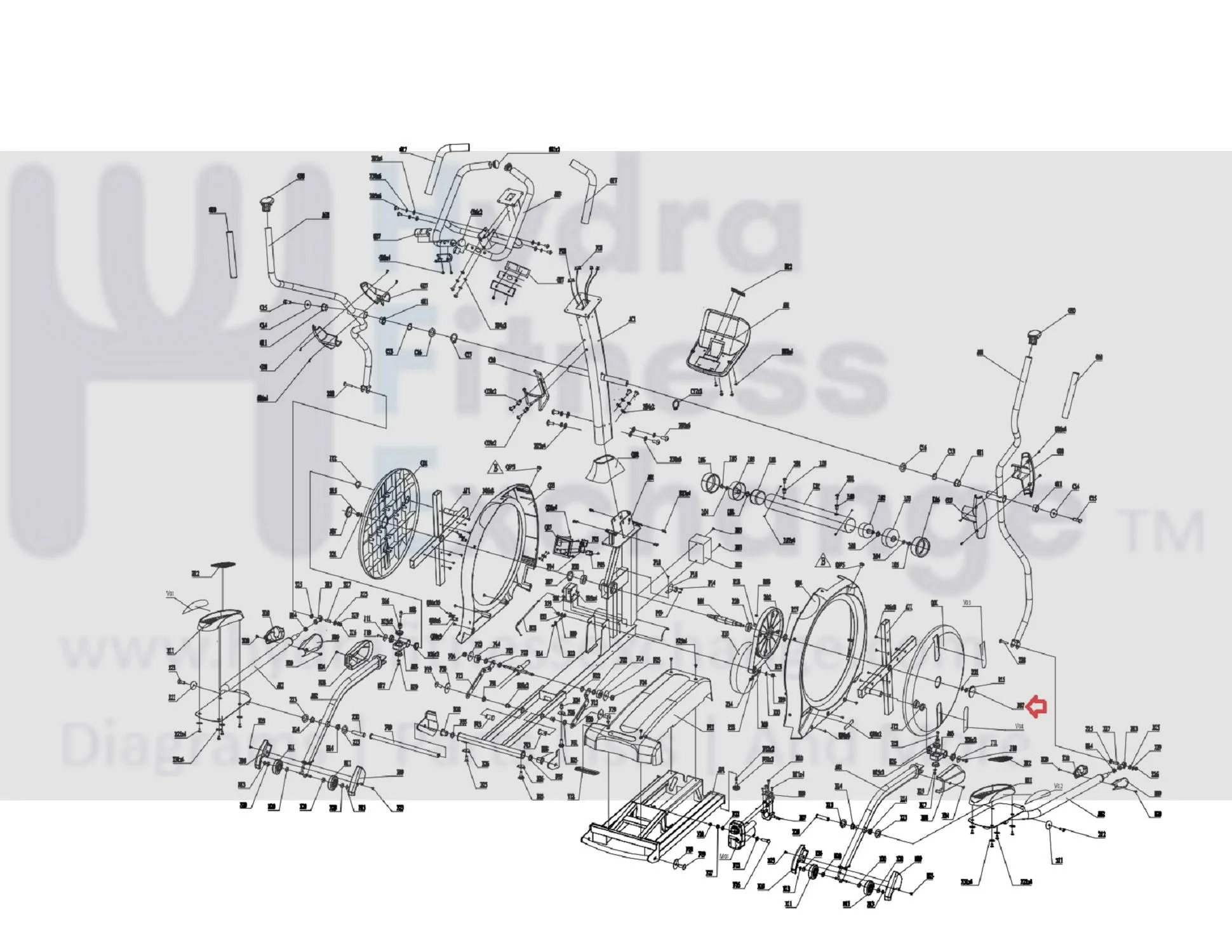 Horizon Vision Fitness E1201 E901 X6150 X6250HRT Elliptical Internal Endcap 063869-AA - Image 2