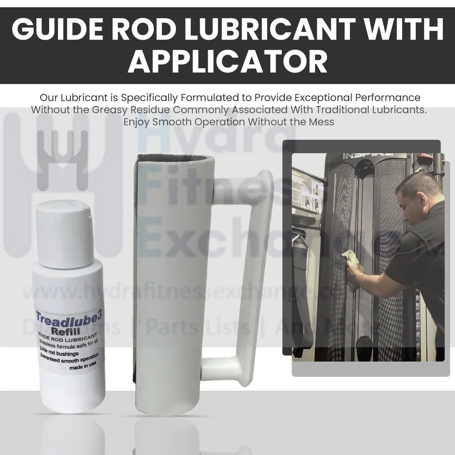 Hydra Fitness Exchange Guide Rod Lubricant Lube with Applicator - By Treadlube - Image 2