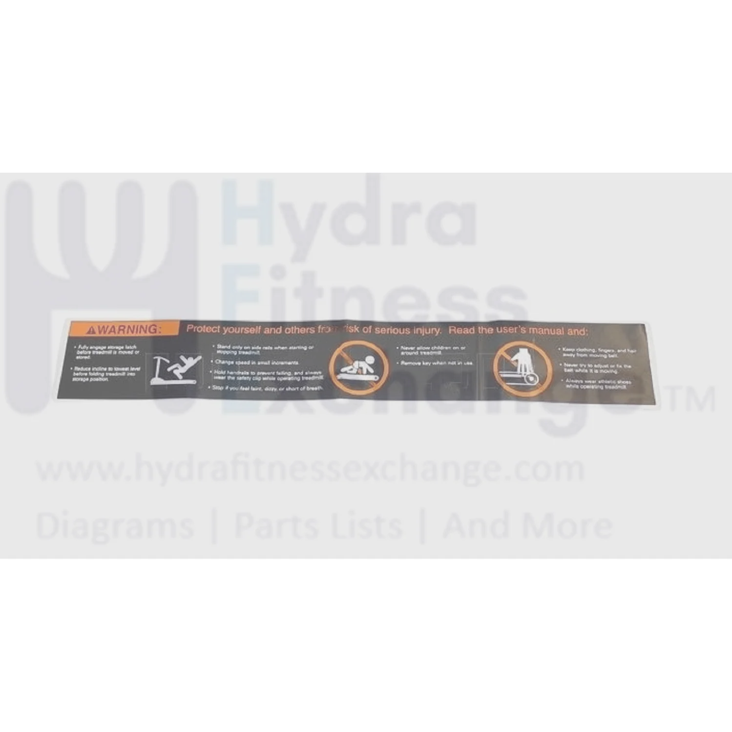 Icon Health Rider Nordictrack Gold's Gym Proform Reebok Treadmill Warning Decal 105444 - Image 2