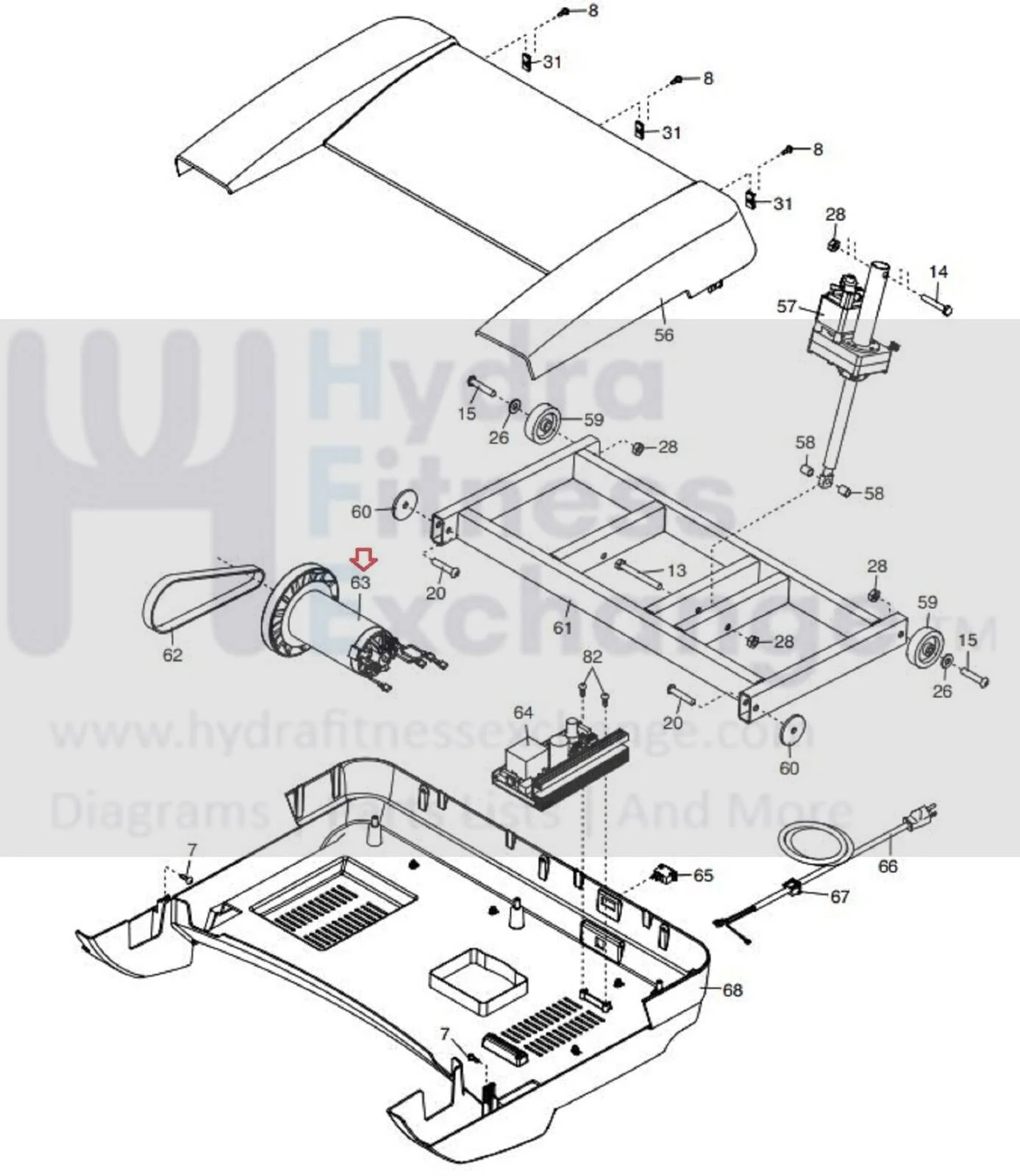 Icon Millan Dog -CMTL597120 Treadmill DC Drive Motor With Flywheel 405592 - Image 2