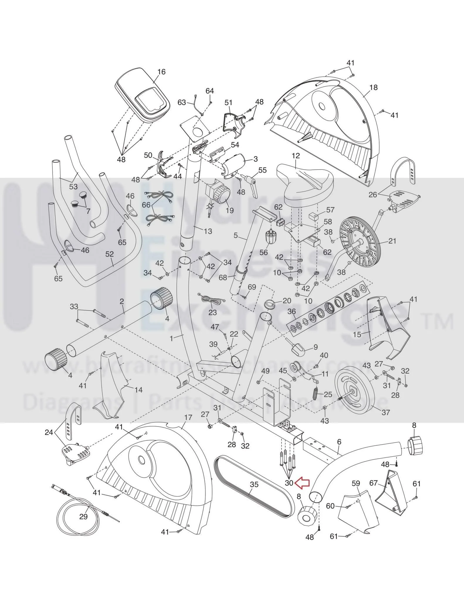 Icon Proform Reebok Weider Weslo Stationary Bike Screw M8 x 60mm 236589 - Image 2