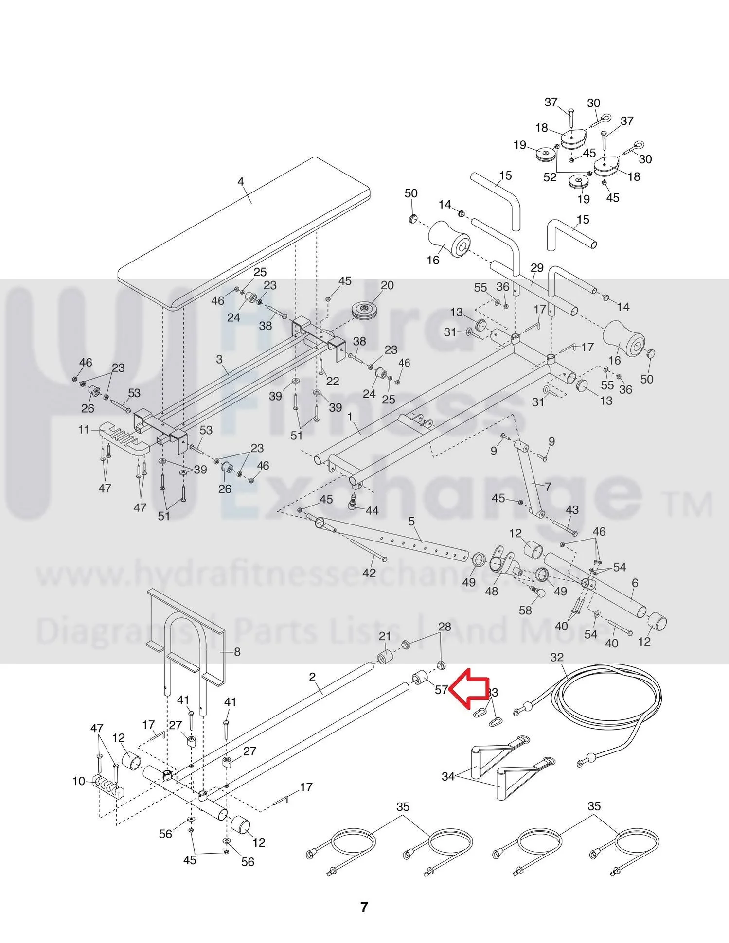 Icon Weider Ultimate Total Body Works 5000 W%2fdvd Strength System Plastic Bushing 1.13 x 1.75 x 1.75" 175992