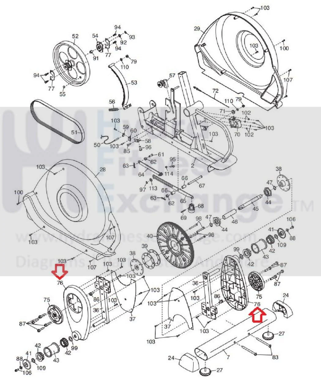 Image NordicTrack Proform 850 130 480LE XP130 Elliptical Crank Arm Cover 228282 - Image 4