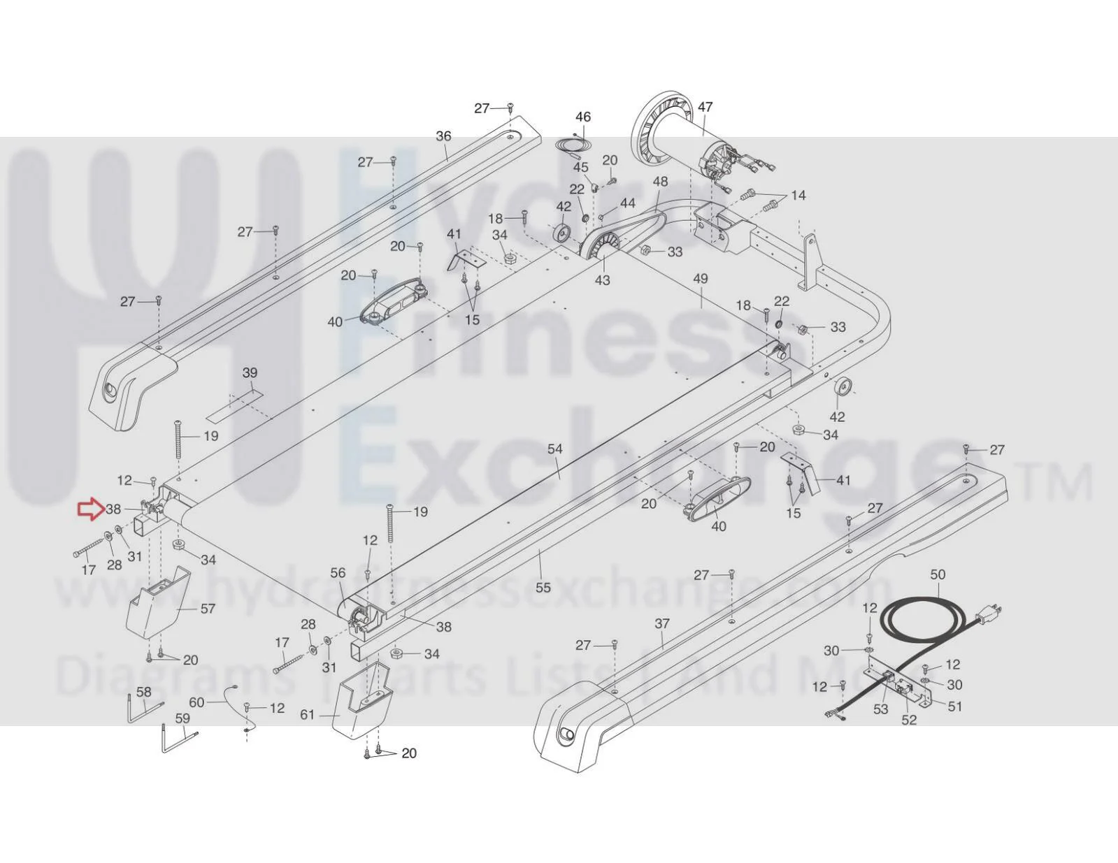 Image ProForm PFTL391100 IMTL496060 Treadmill Rear Roller Bracket 233642 - Image 2
