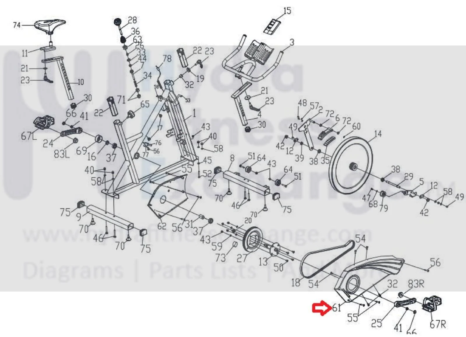 Joroto XM15 Indoor Cycle Bike Outer Chain Cover Right - Image 3