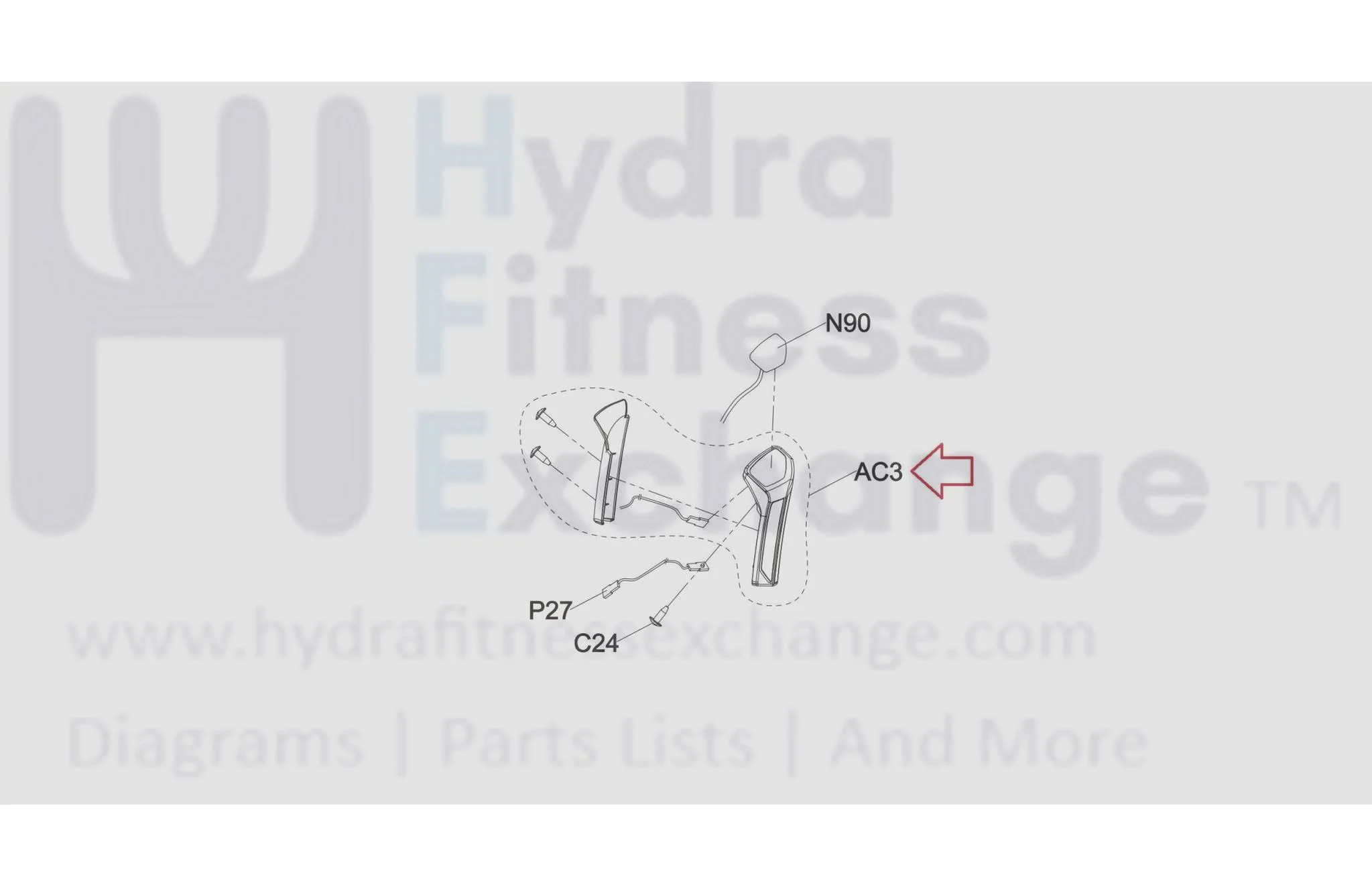 Horizon Fitness Elite E9- EP586 Elliptical Right Handlebar Sensor Set 1000337609 - Image 3