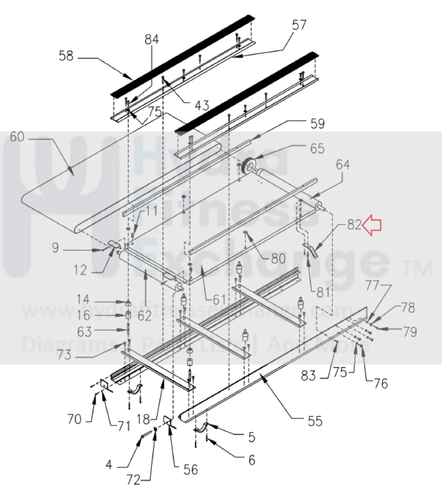 Landice 50 60 70 80 90 Series L7 L8 L-9 8700 Trainers Treadmill Belt Guide 70208 - Image 2