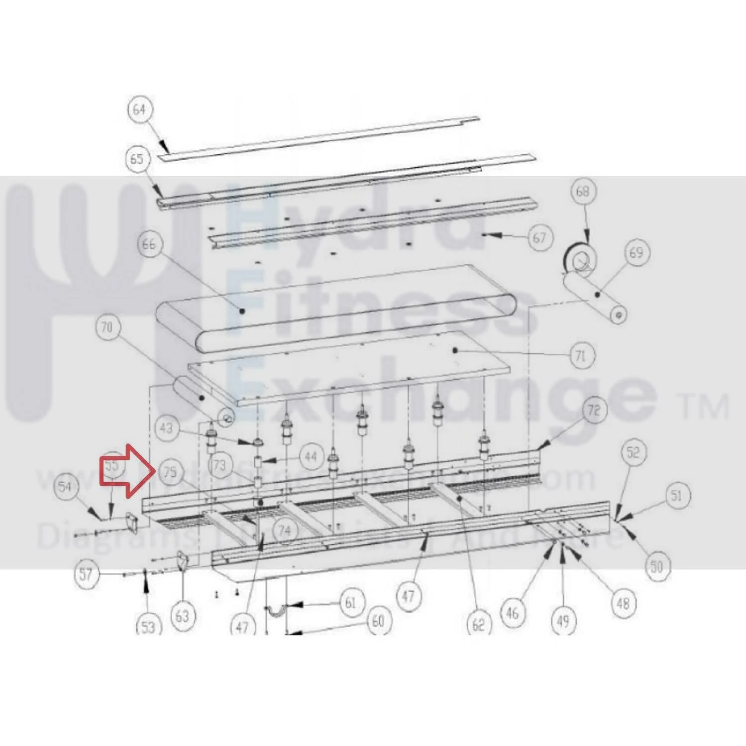 Landice 60 70 80 90 Series Treadmill VFX Deck Post 70297 - Image 2