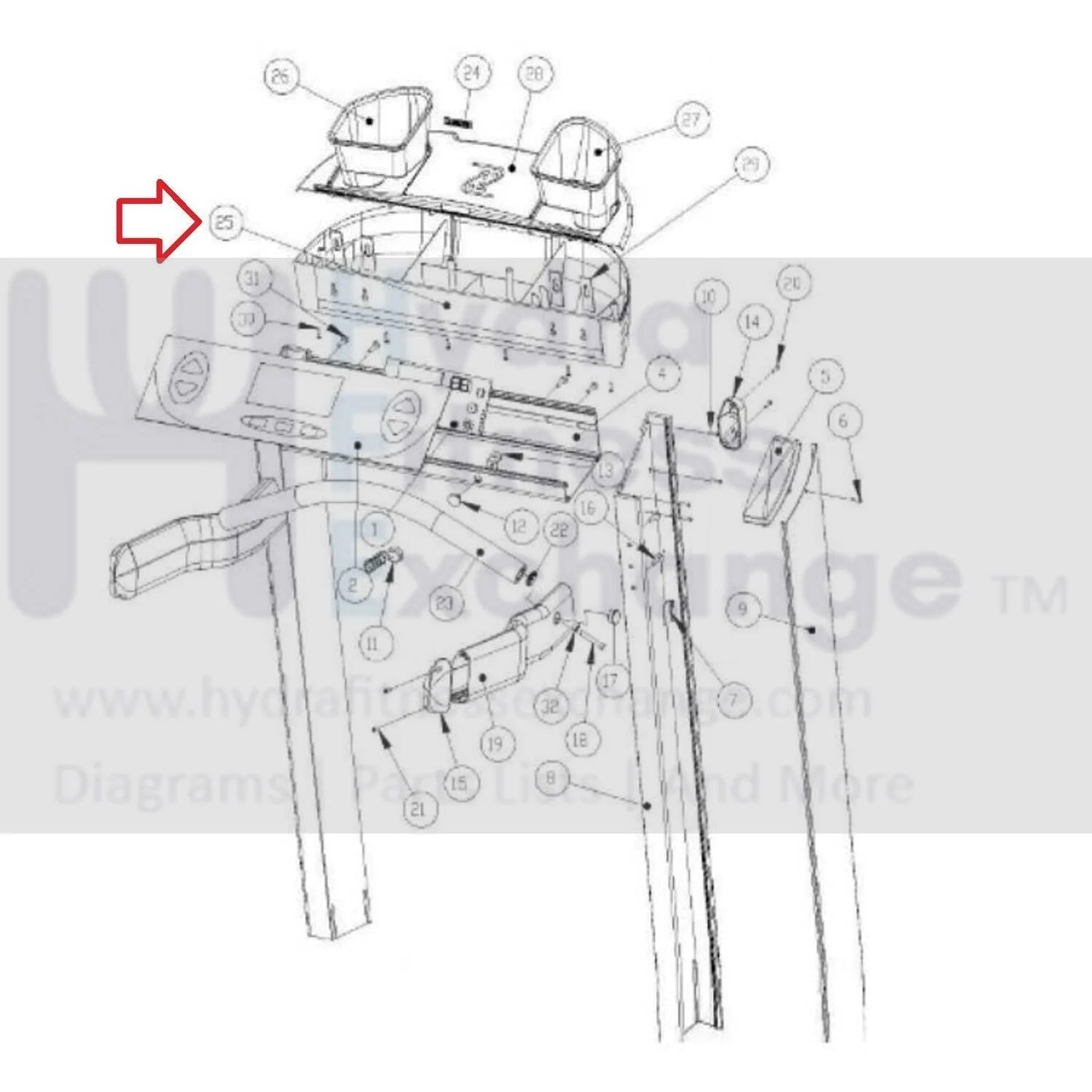 Landice 60 70 Series E-Series Treadmill Console Shroud Cover 70522-BOTTOM - Image 3