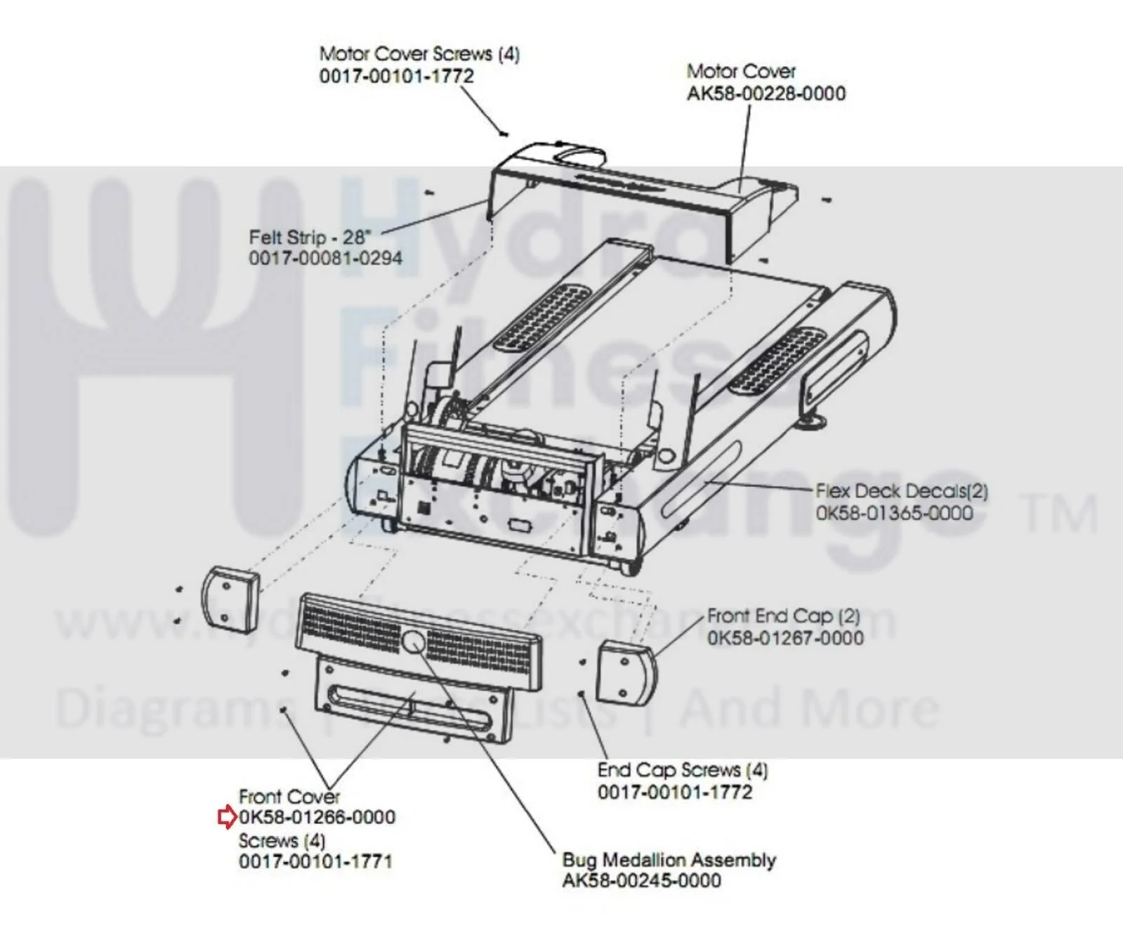 Life 97T 95T 93T CLST Fitness Treadmill Front Motor Panel Cover 0K58-01266-0000 - Image 3