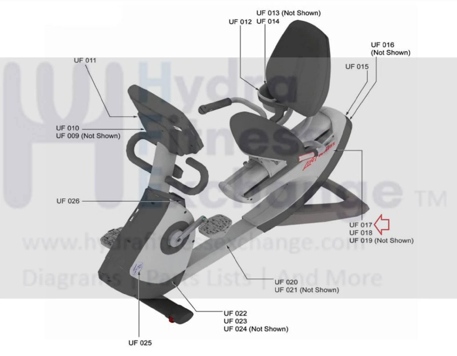 Life Fitness 95R PCSR Recumbent Bike Rear Right Shroud Decal AK66-00044-2404 Formerly AK66-00044-0004 - Image 3