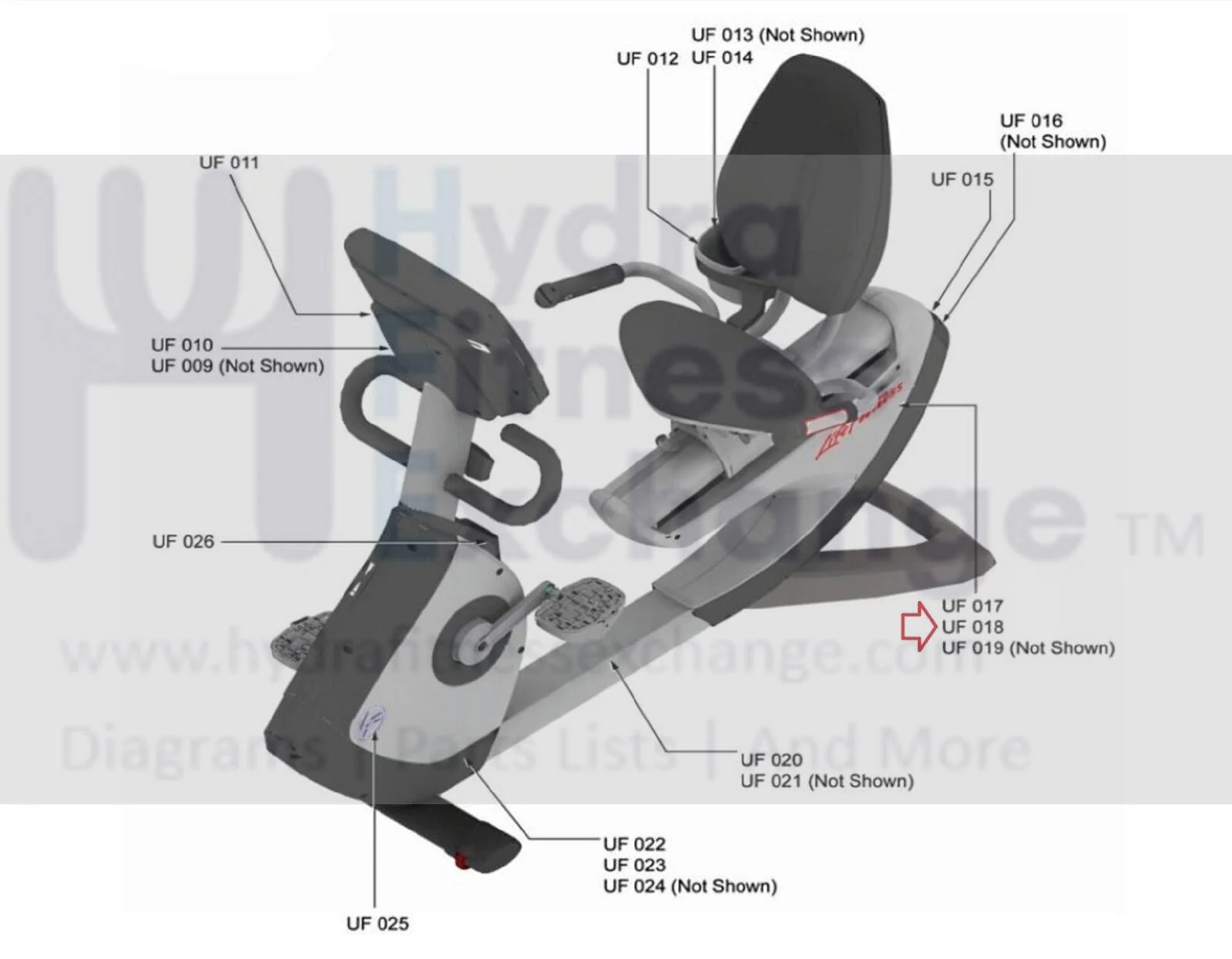 Used Life Fitness 95R PCSR Recumbent Bike Rear Shroud Decal AK66-00045-0004 - Image 3