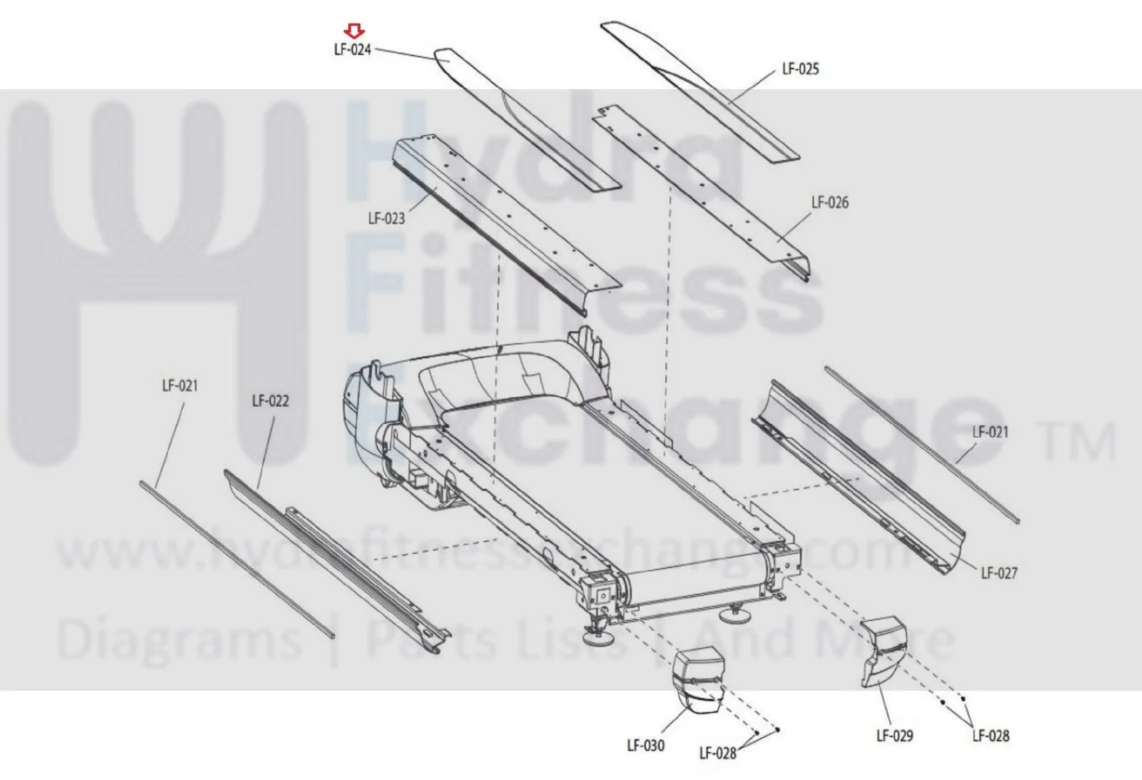 Life Fitness 95t Treadmill Right Rail Anti Slip 0K65-01190-2403 - Image 2