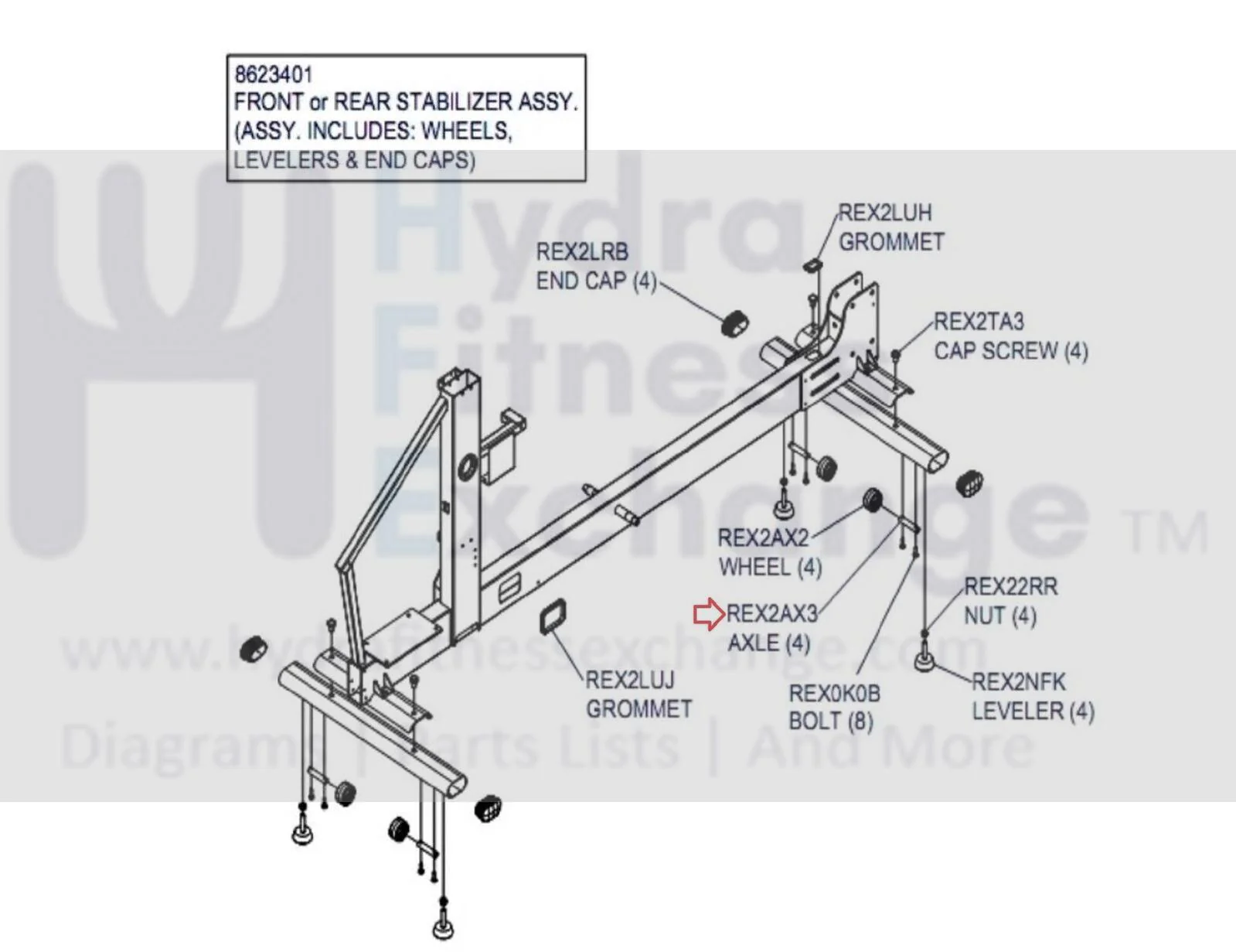 Used Life Fitness E5 X5 X7 X8 Elliptical Wheel Mounting Shaft REX2AX3 - Image 2