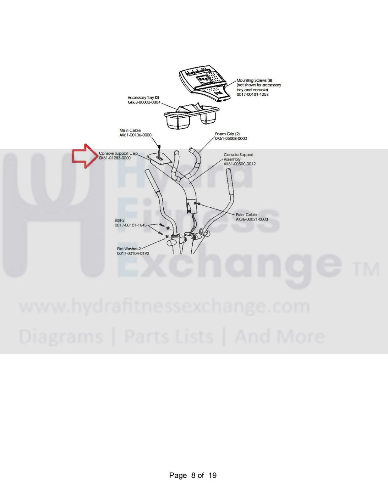 Life Fitness Elliptical Console Support Assembly AK61-00500-0012 - Image 2