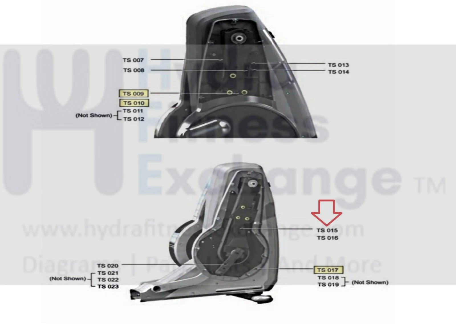 Life Fitness Elliptical Right Rocker Casting Kit with Pulleys GK69-00002-0003 - Image 3