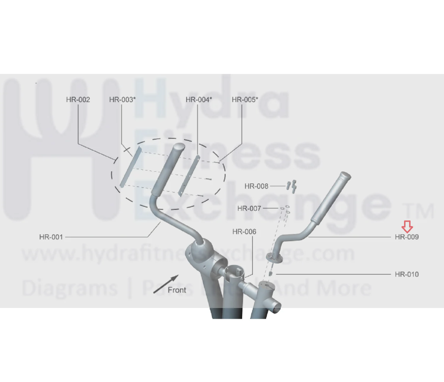 Life Fitness Elliptical Right Upper Arm AK61-00258-0003 - Image 2