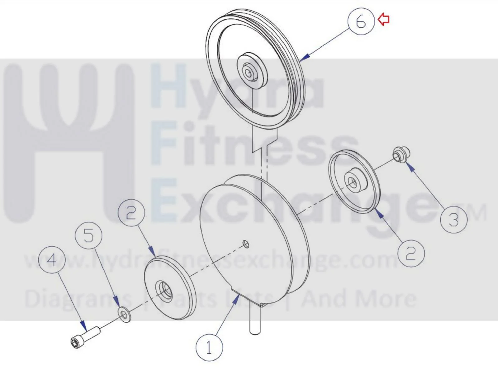 Life Fitness Parabody G5 Home Gym Pulley 6" OD x 10mm ID LEA3239601 - Image 2