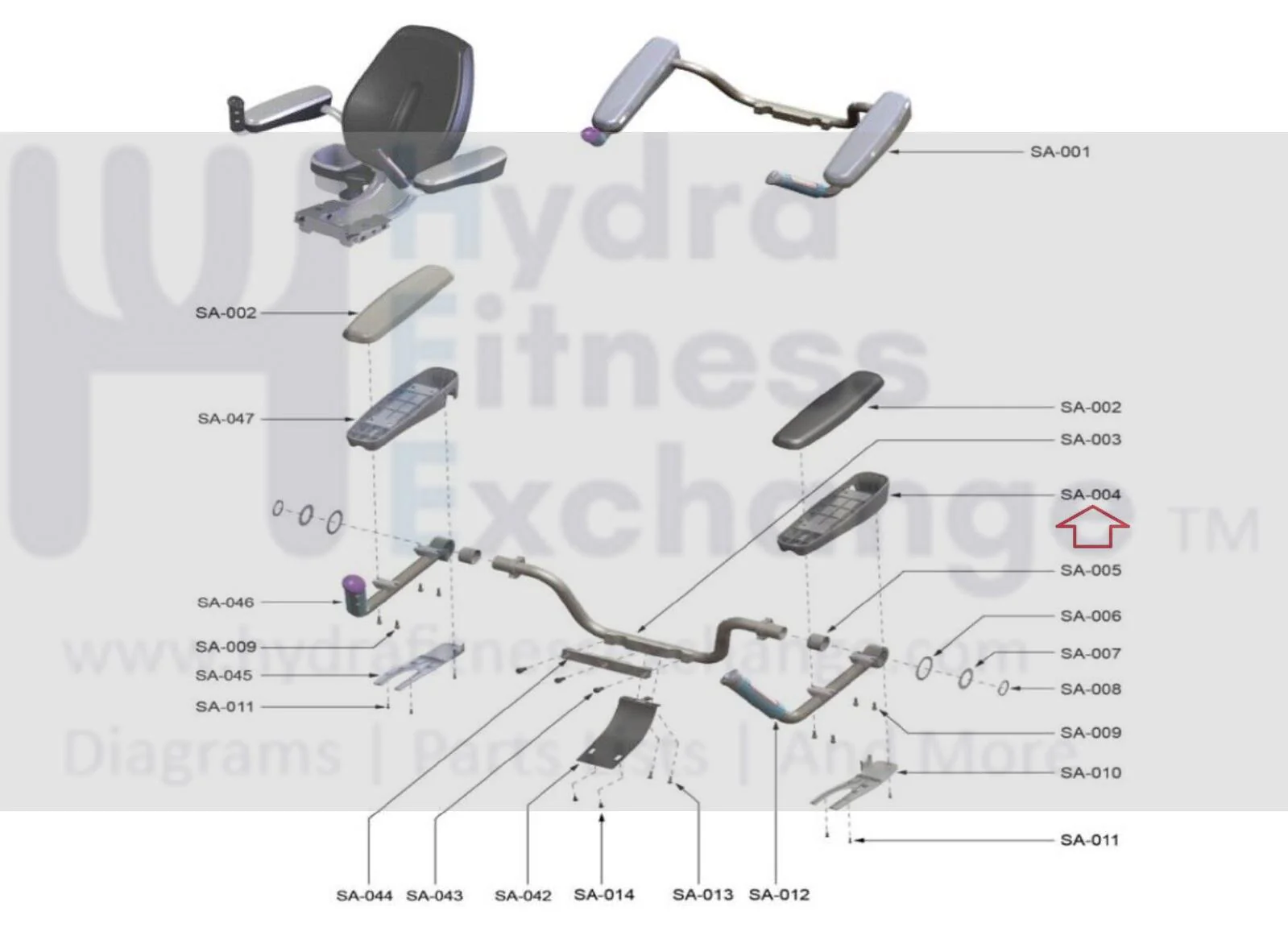 Used Life Fitness PCSR 95R Recumbent Bike Left Arm Rest Shroud 0K66-01156-0000 - Image 3
