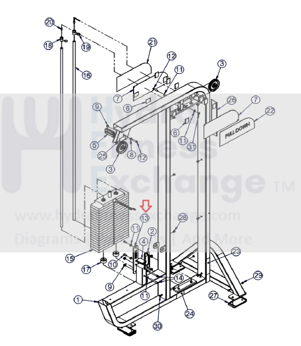 Life Fitness PSPD PSPDSE Strength System 5 Slot Selector Plate 3/8 x 2 7357801 - Image 2