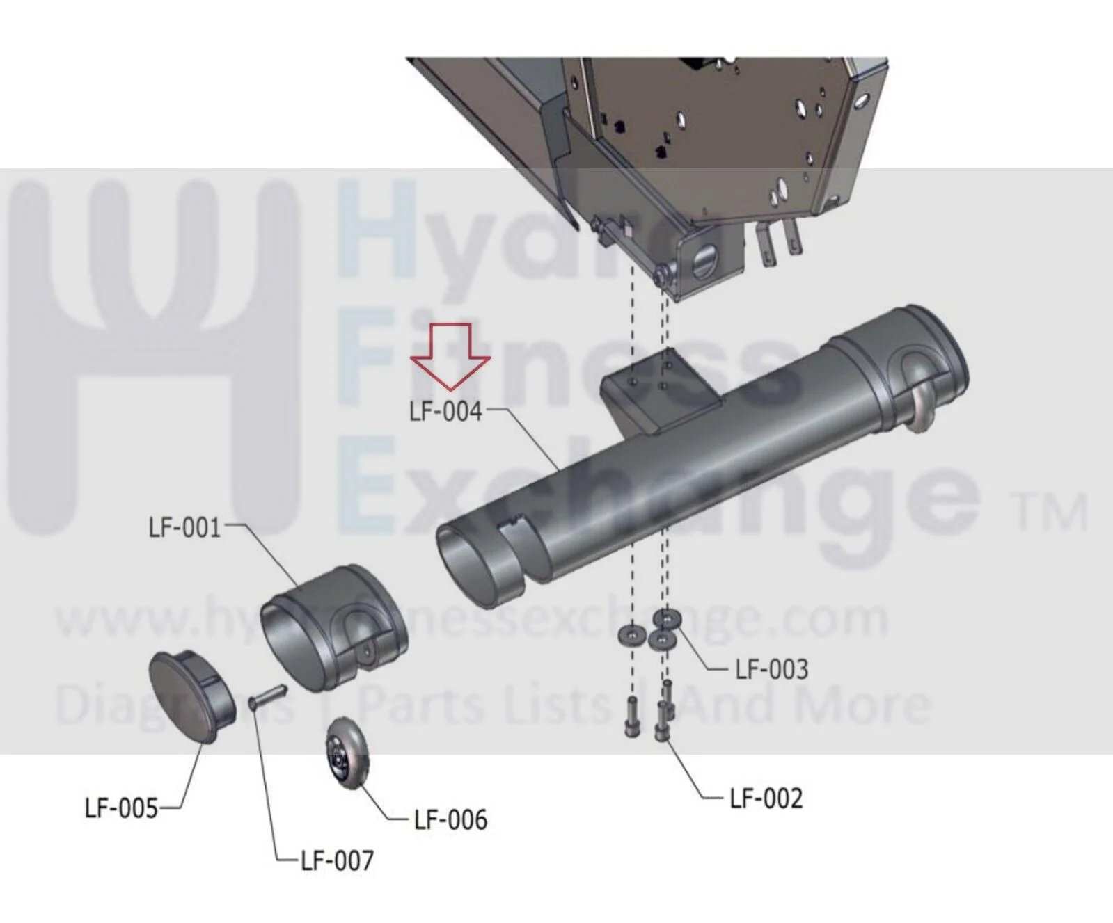 Life Fitness Recumbent Bike Front Stabilizer Full Assembly AK66-00016-0001 - Image 3