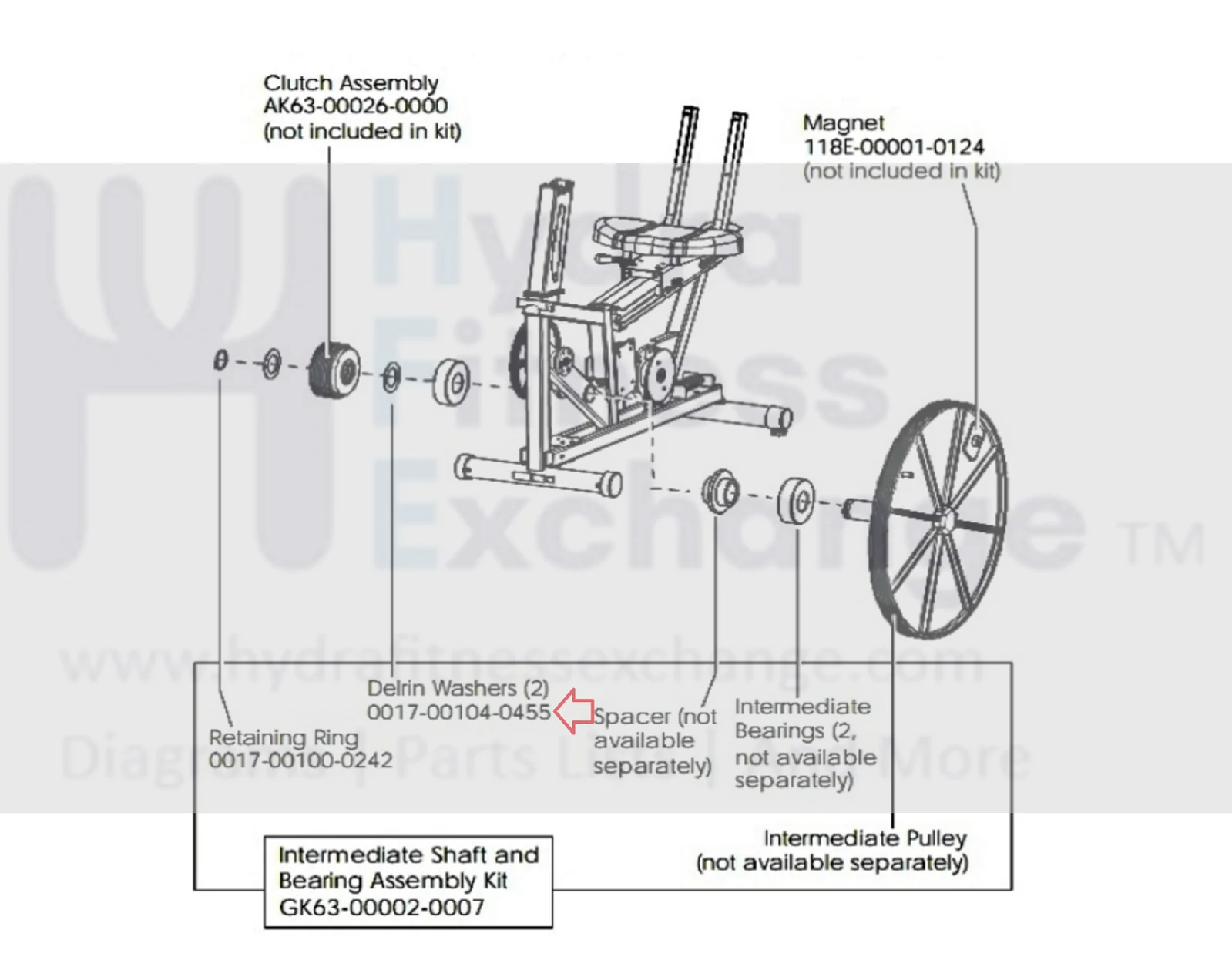 Life Fitness Stationary Bike Delrin Washer 1.250" OD 0017-00104-0455 - Image 2