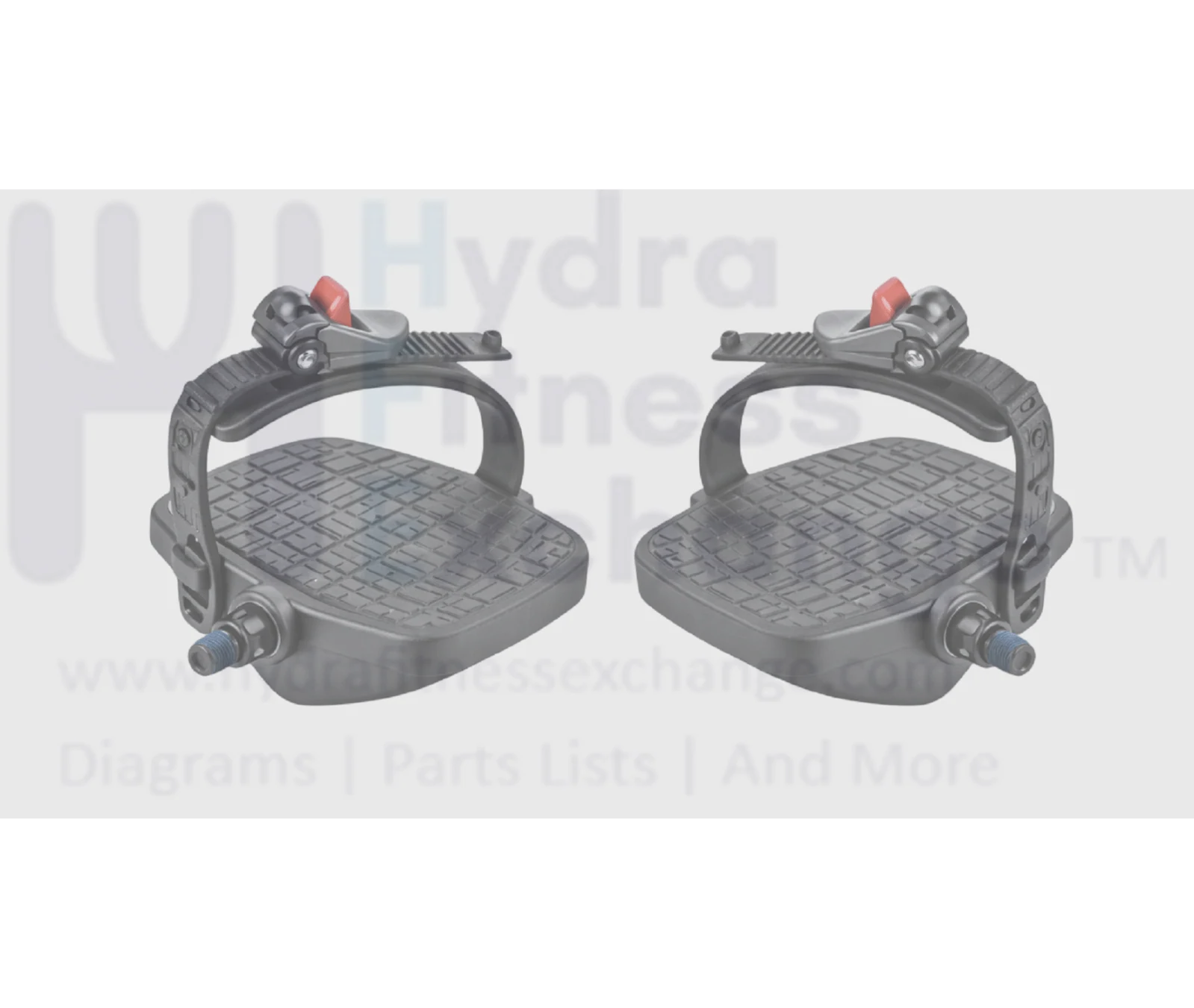 Life Fitness Stationary Bike L & R Foot Pedal Pair W/Straps Spindle 9/16"