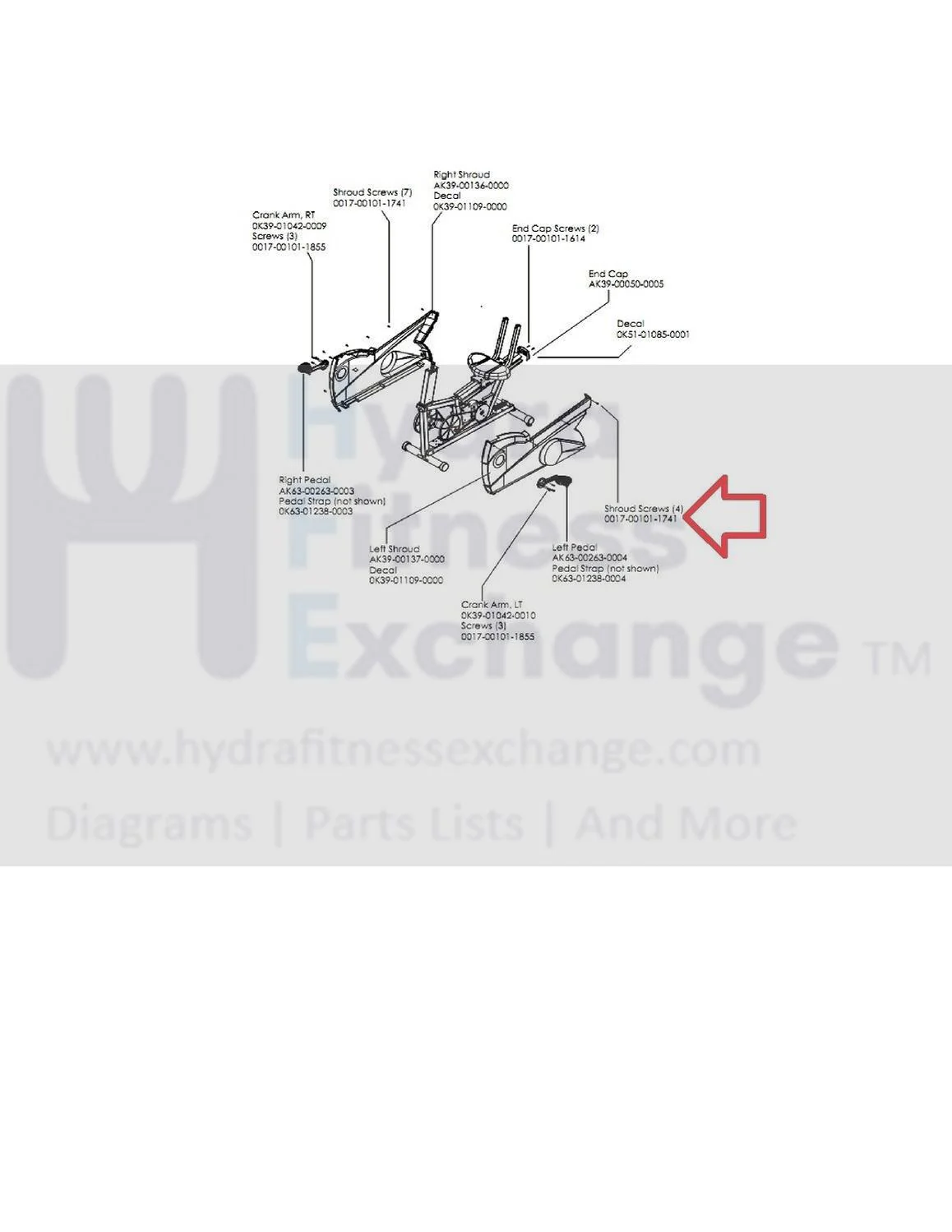 Life Fitness Stationary Bike Shroud Screw 0017-00101-1741 - Image 2