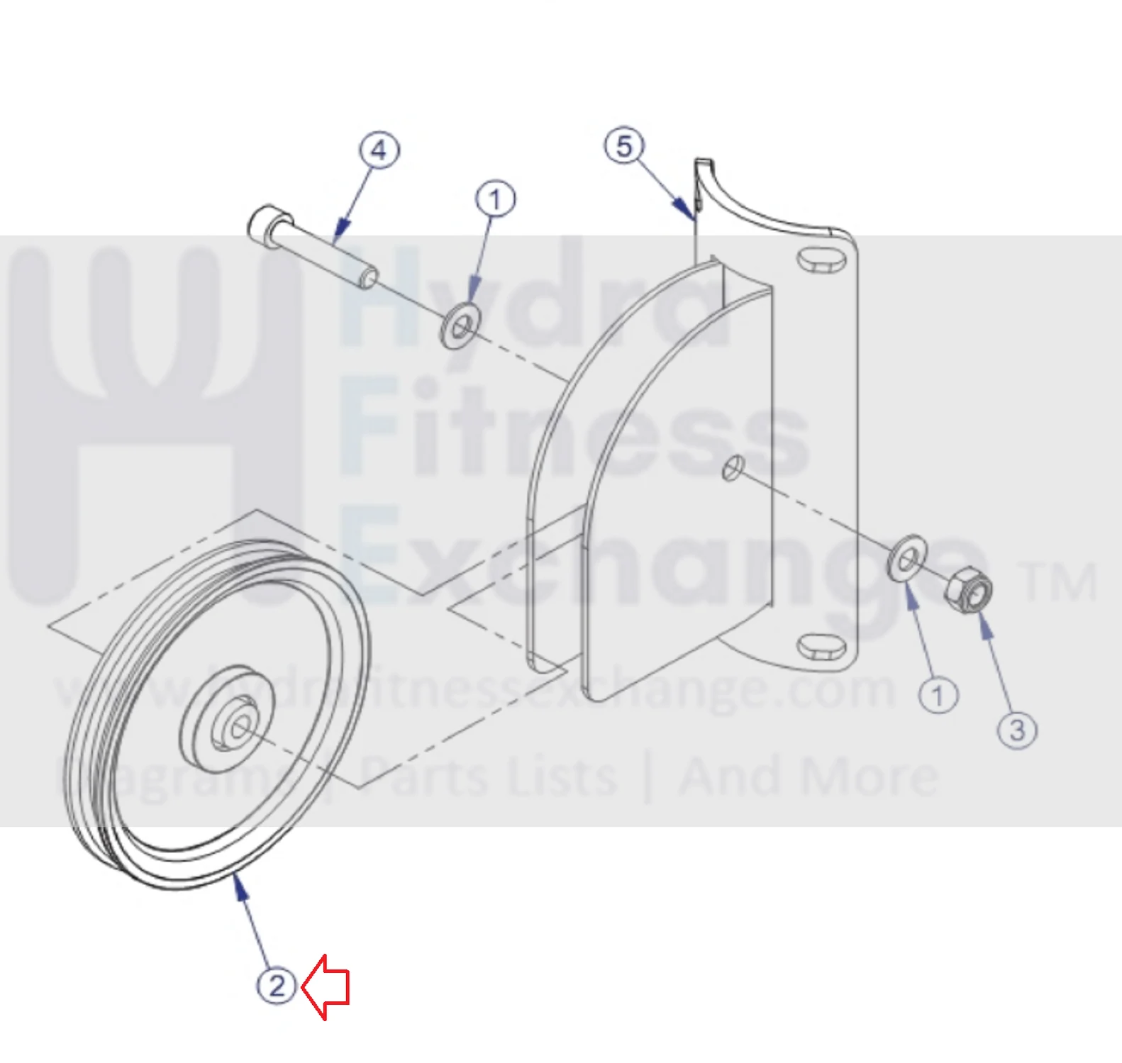 Life Fitness Strength System Pulley 6" 3239601 - Image 2